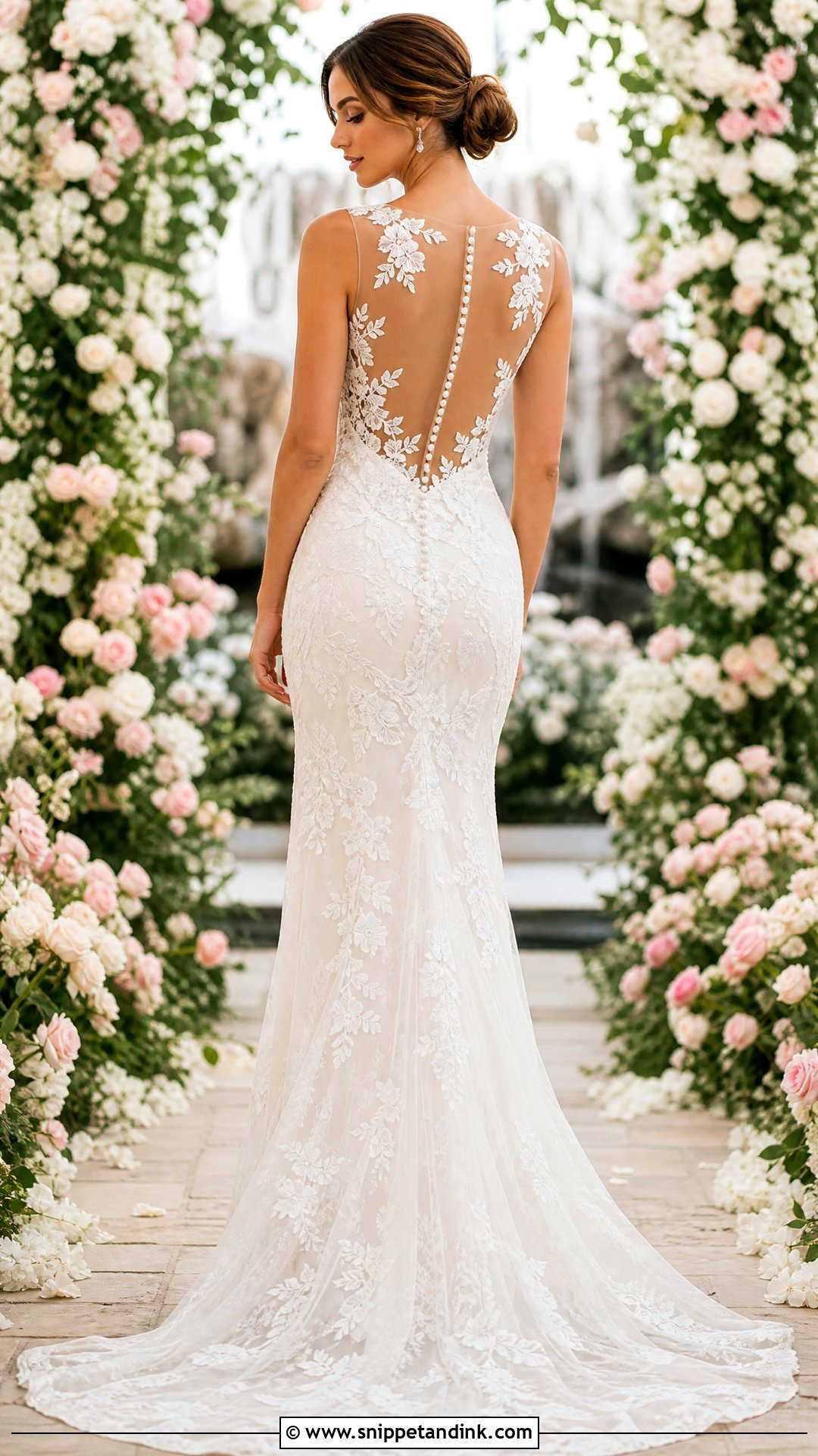Backless Illusion Lace Wedding Dress - Snippet and Ink - 35 Backless Wedding Dress Ideas