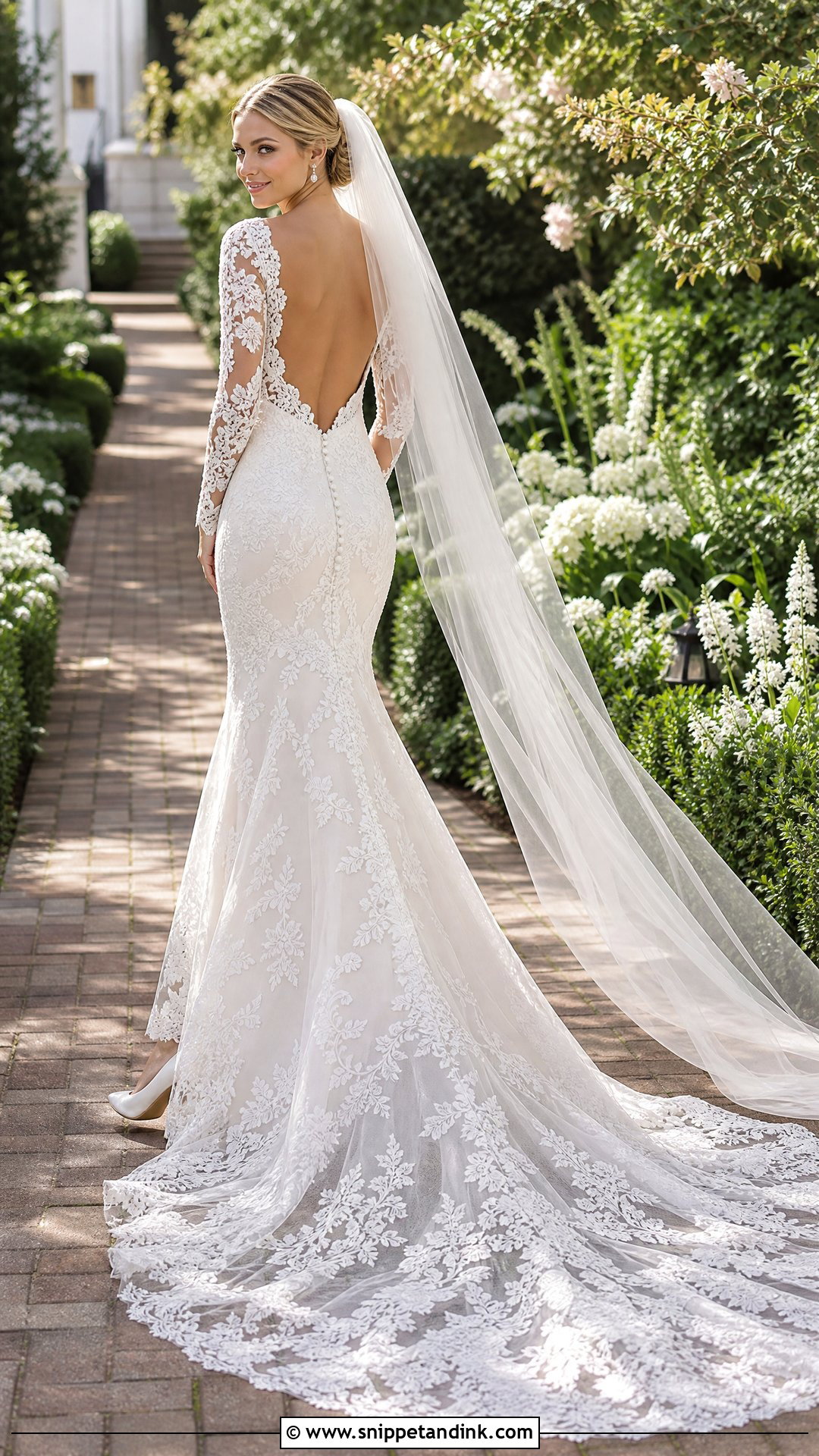 Backless Lace Mermaid Wedding Dress - Snippet and Ink - 20 Hailey Beiber Wedding Dress Ideas