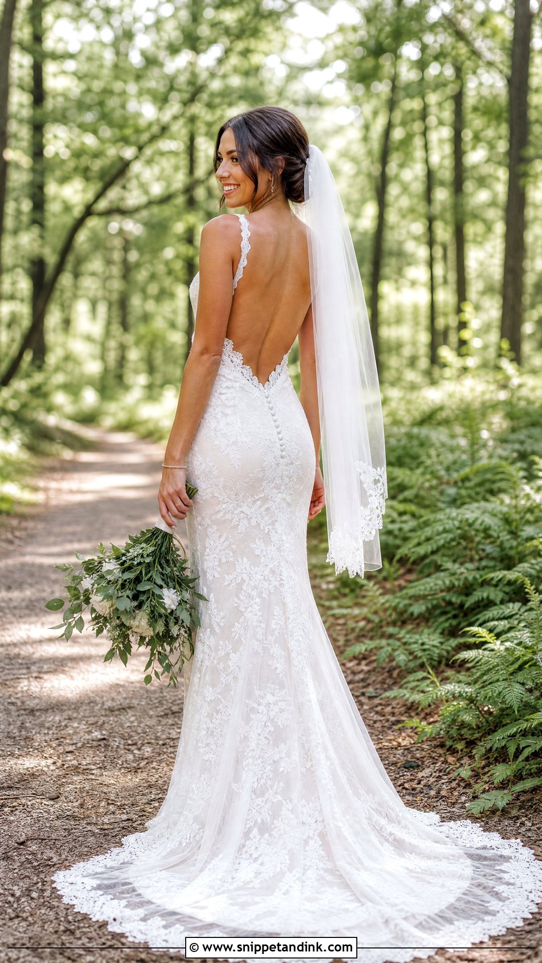 Backless Lace Outdoor Wedding Dress - Snippet and Ink - 20 Outdoor Wedding Dresses