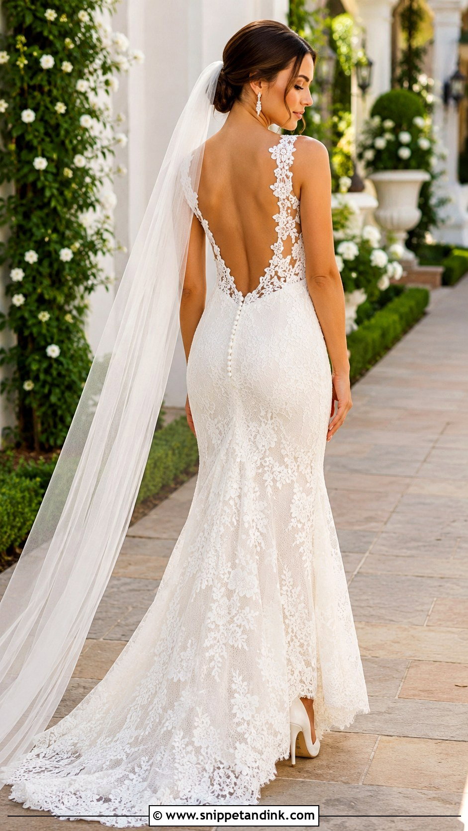 Backless Lace Wedding Dress - Snippet and Ink - 25 Romantic Lace Wedding Dress Ideas