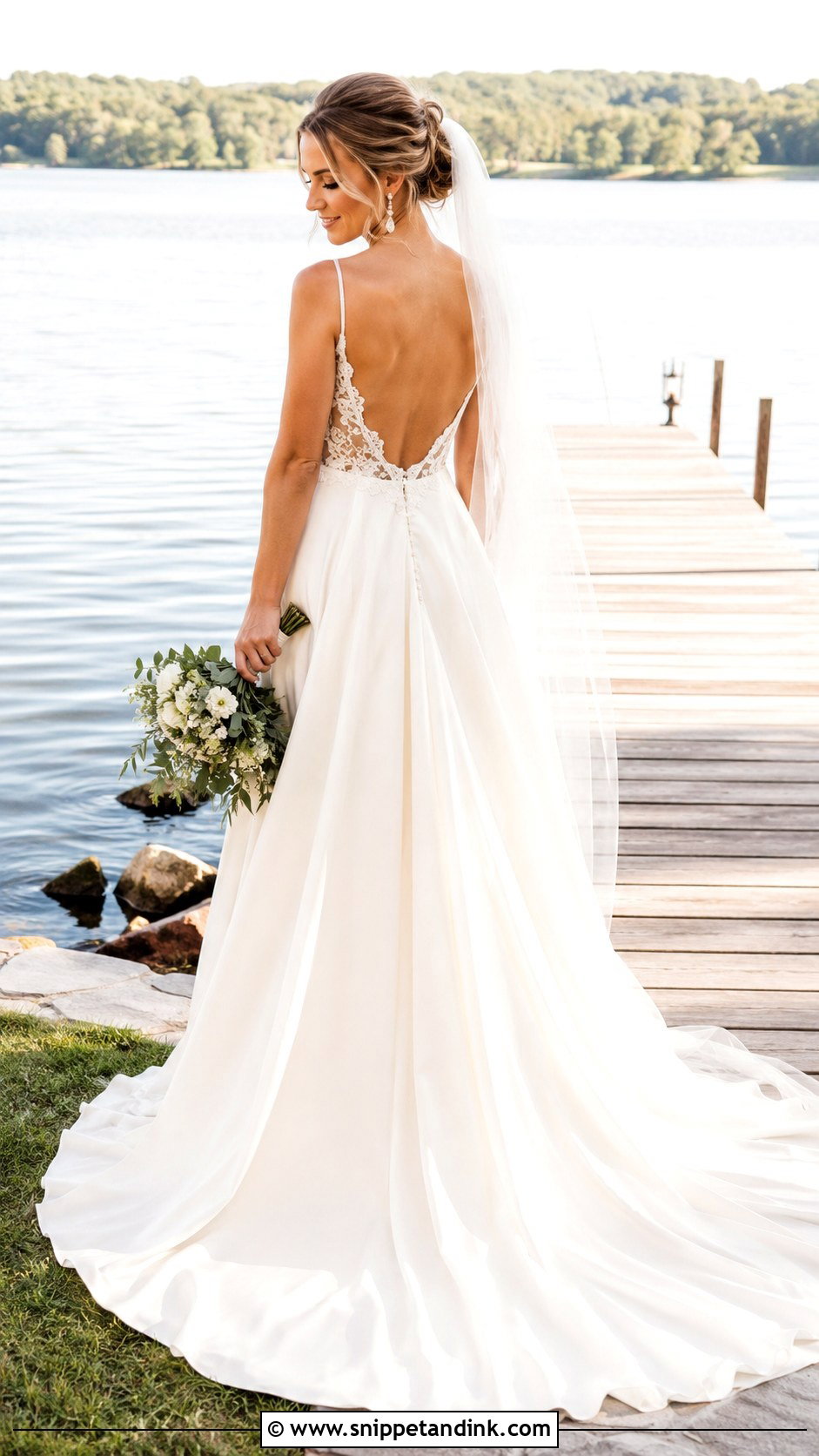 Backless Lake Wedding Dress - Snippet and Ink - 20 Lake Wedding Dress Ideas