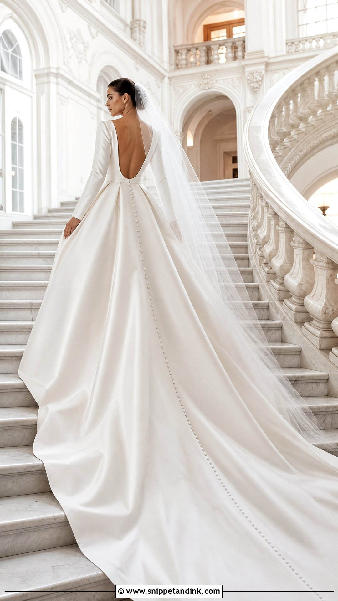 Backless Long Sleeve Ball Gown Wedding Dress - Snippet and Ink - 25 Long Sleeve Backless Wedding Dress Ideas