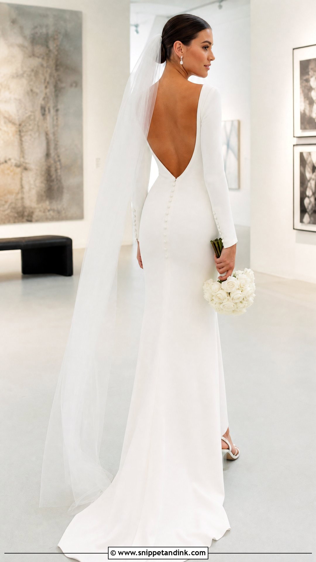 Backless Long Sleeve Bridal Dress - Snippet and Ink - 20 Bridal Dress Long Sleeve Ideas