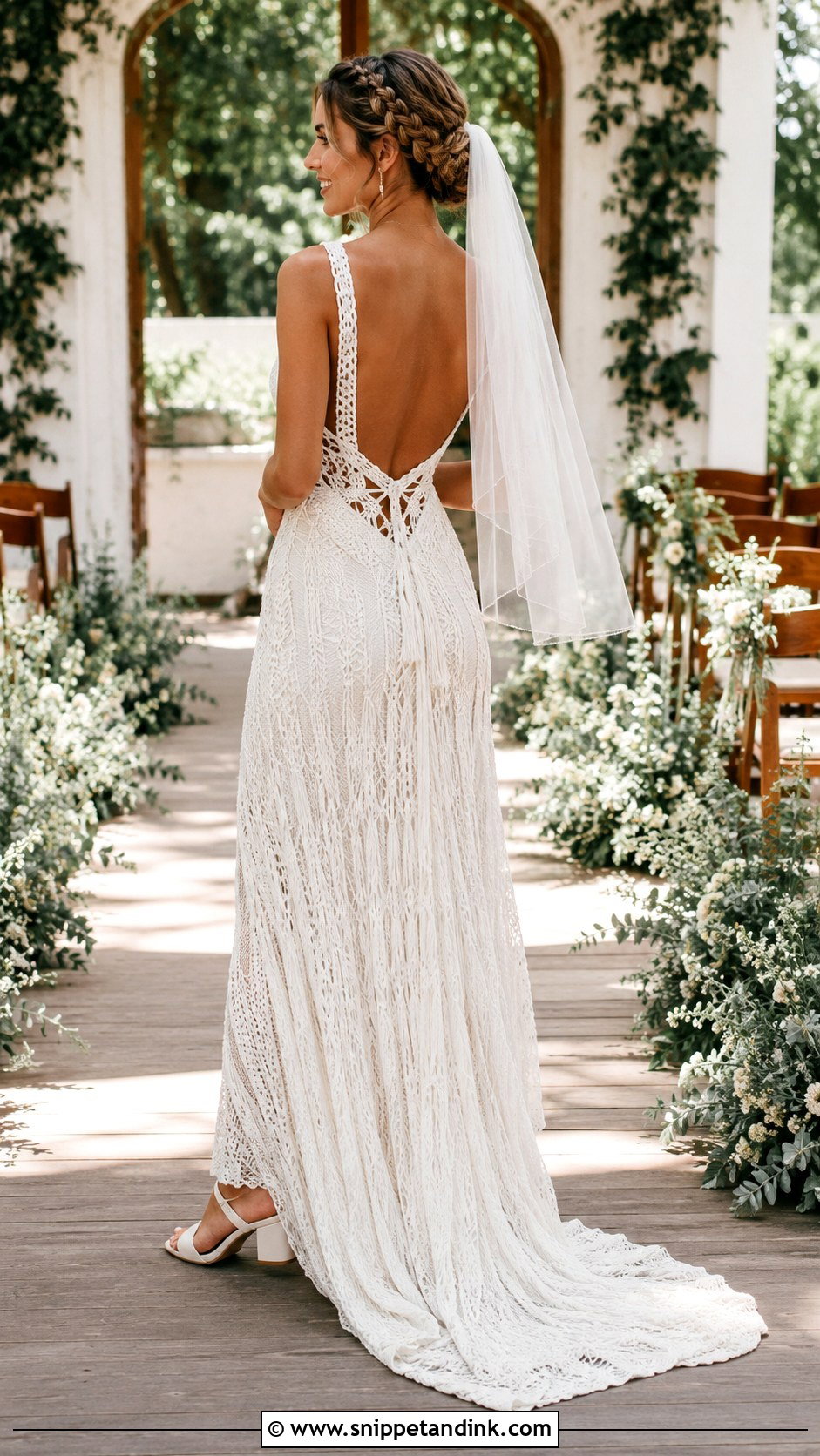 Backless Macrame Wedding Dress - Snippet and Ink - 20 Macrame Wedding Dress Ideas