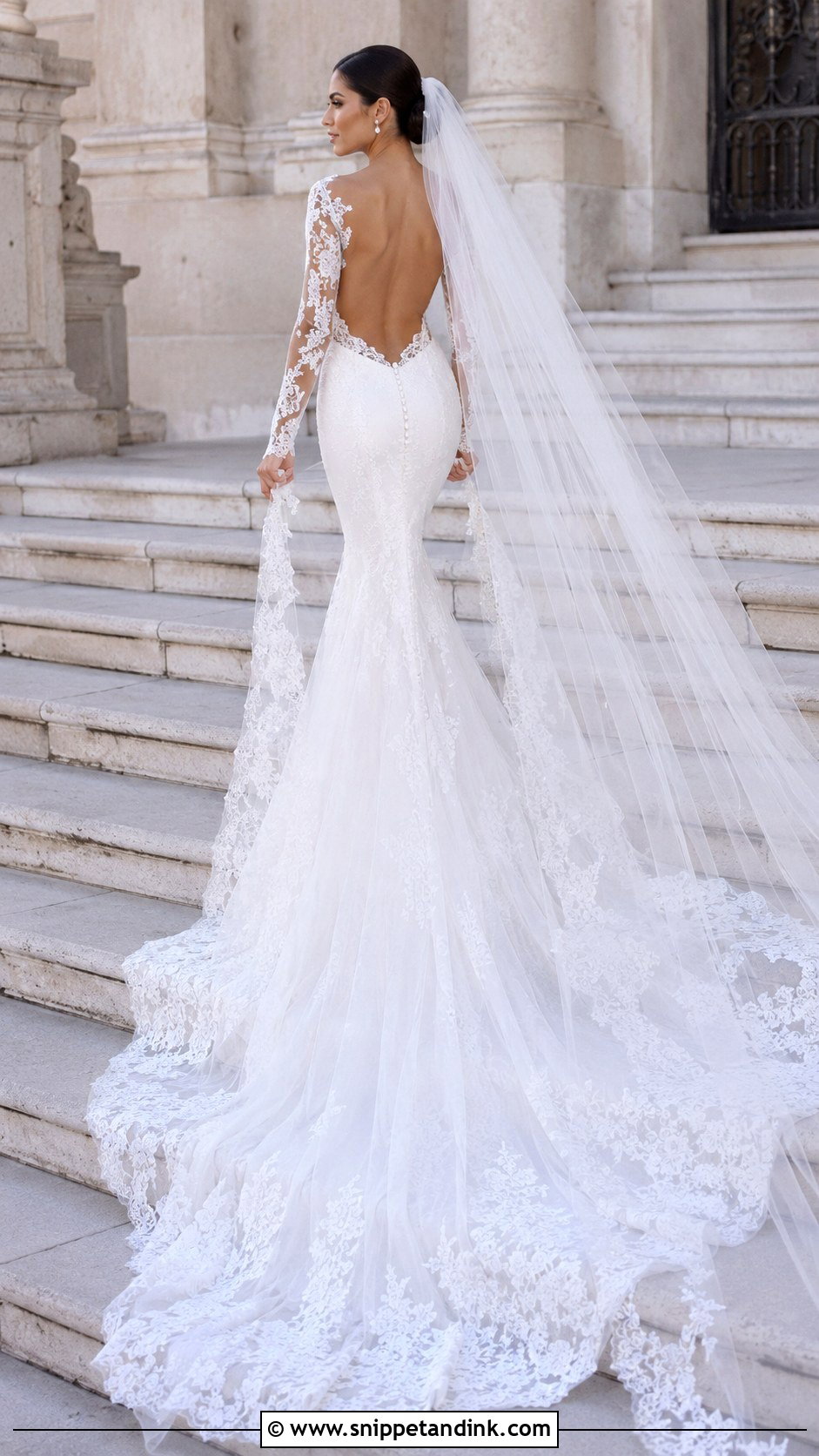 Backless Mermaid Wedding Dress - Snippet and Ink - 20 Haley Bieber Wedding Dress Ideas