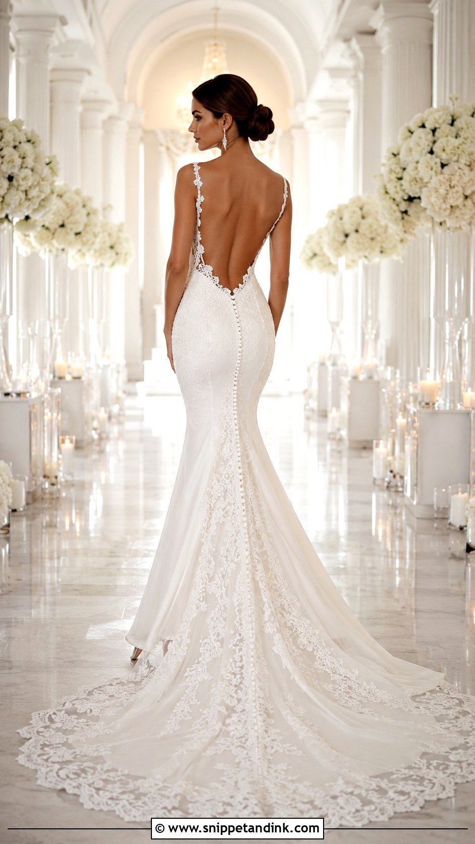 Backless Mermaid Wedding Dress With Train - Snippet and Ink - 25 Mermaid Wedding Dress with Train Ideas