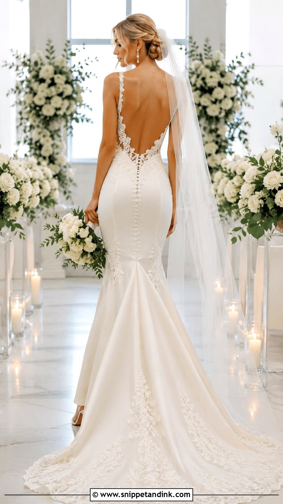 Backless Mermaid Wedding Gown - Snippet and Ink - 25 Mermaid Wedding Gown Ideas