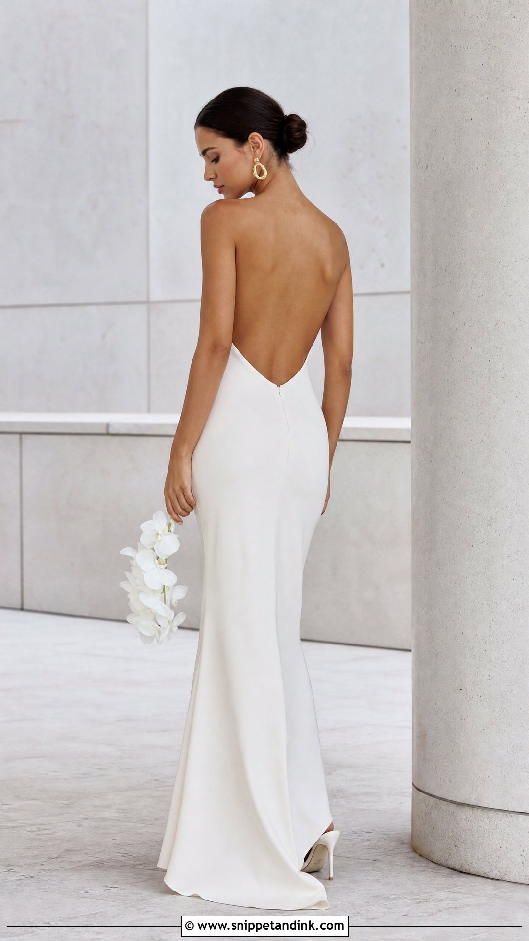 Backless Minimalist Wedding Dress - Snippet and Ink - 35 Backless Wedding Dress Ideas