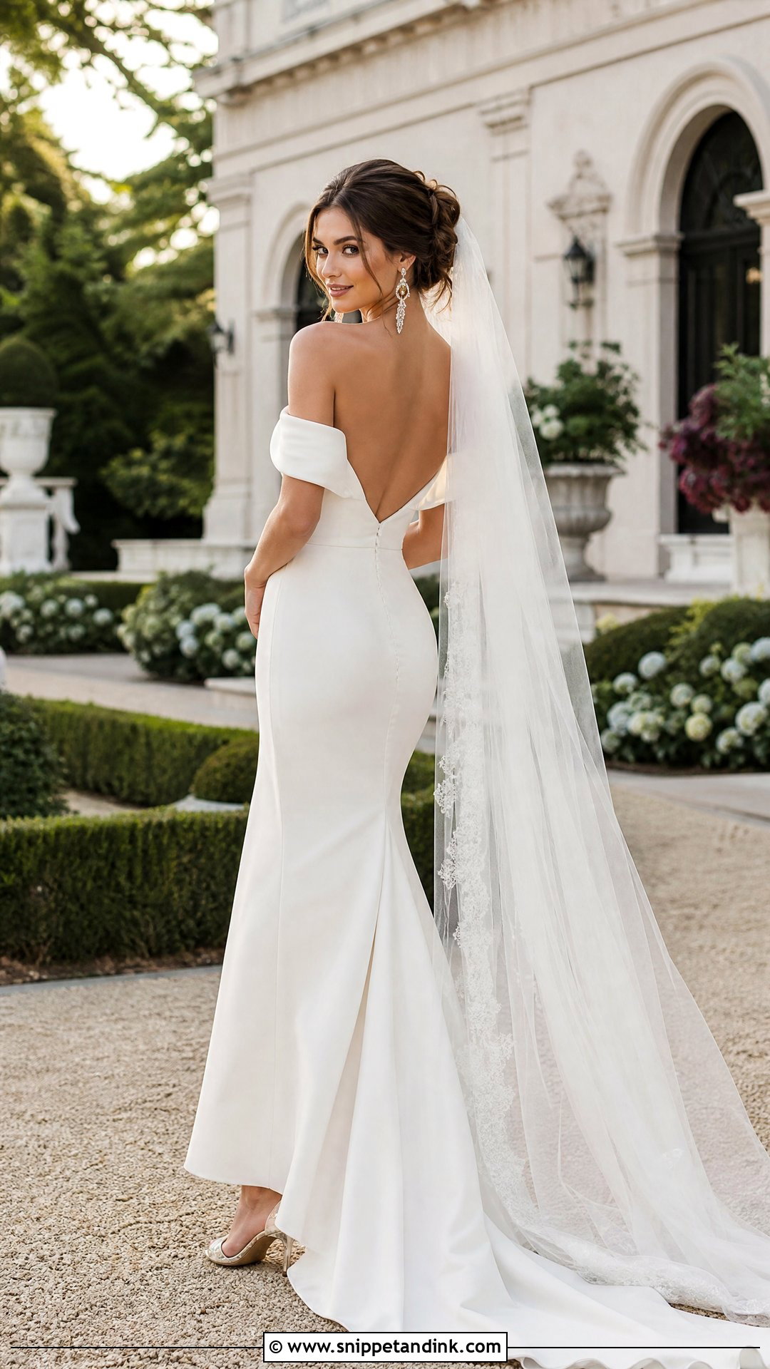 Backless Off Shoulder Wedding Dress - Snippet and Ink - 35 Backless Wedding Dress Ideas