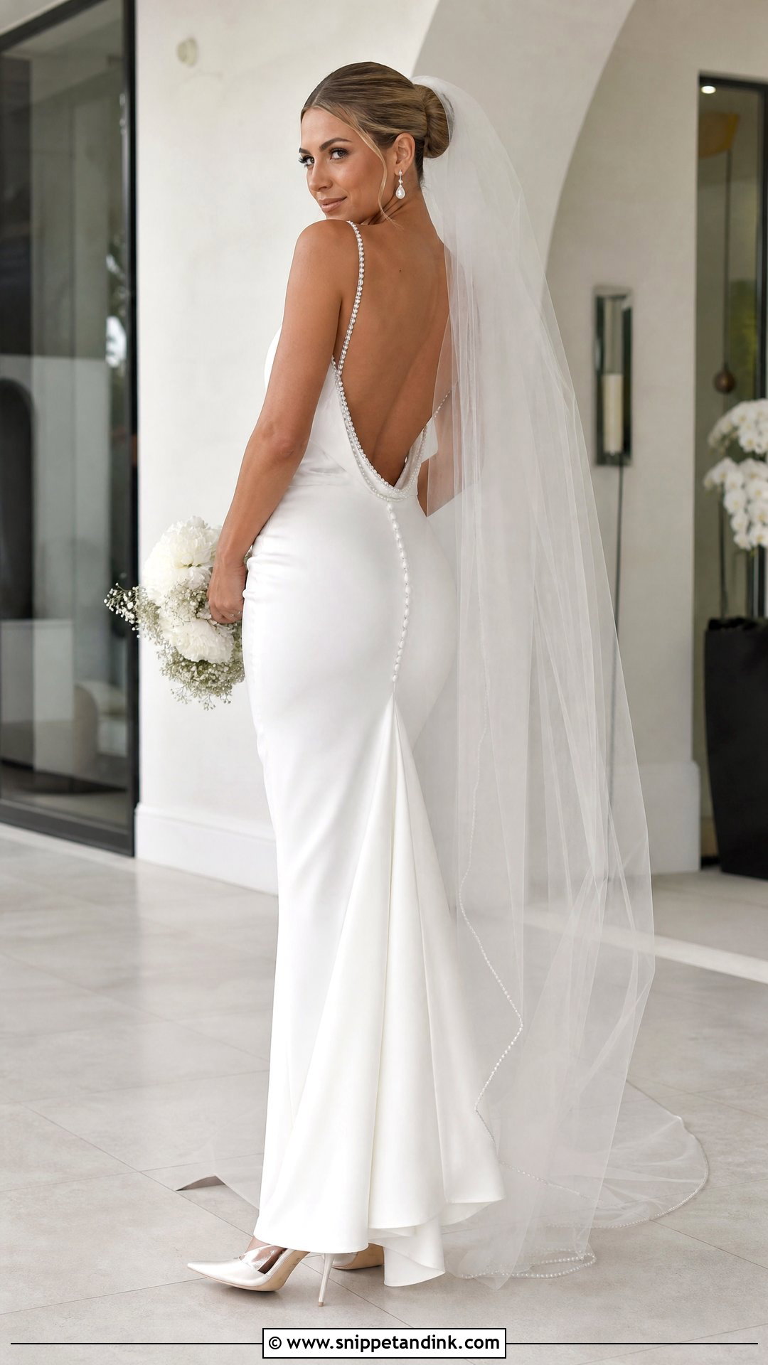 Backless Pearl Wedding Dress - Snippet and Ink - 20 Pearl Wedding Dresses