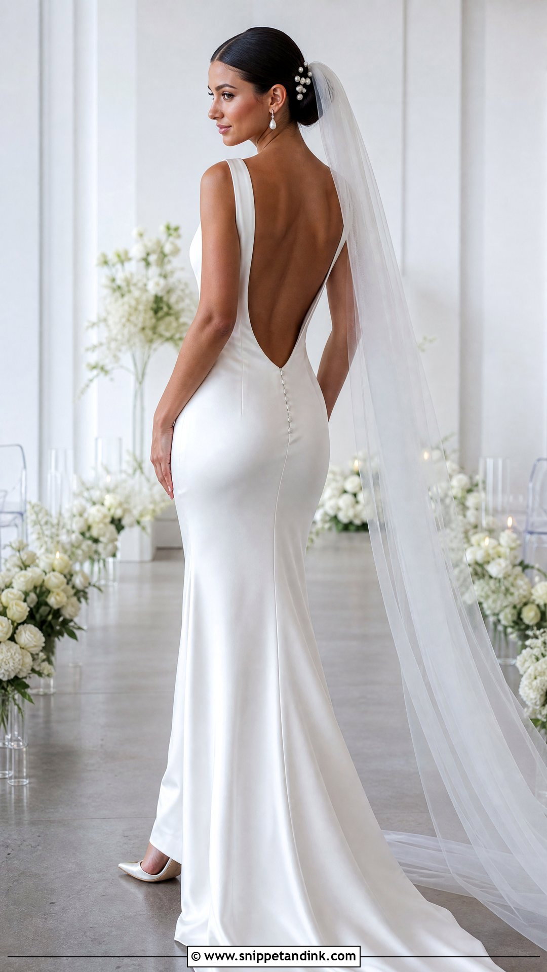 Backless Satin Fitted Wedding Dress - Snippet and Ink - 20 Tight Fitting Wedding Dresses