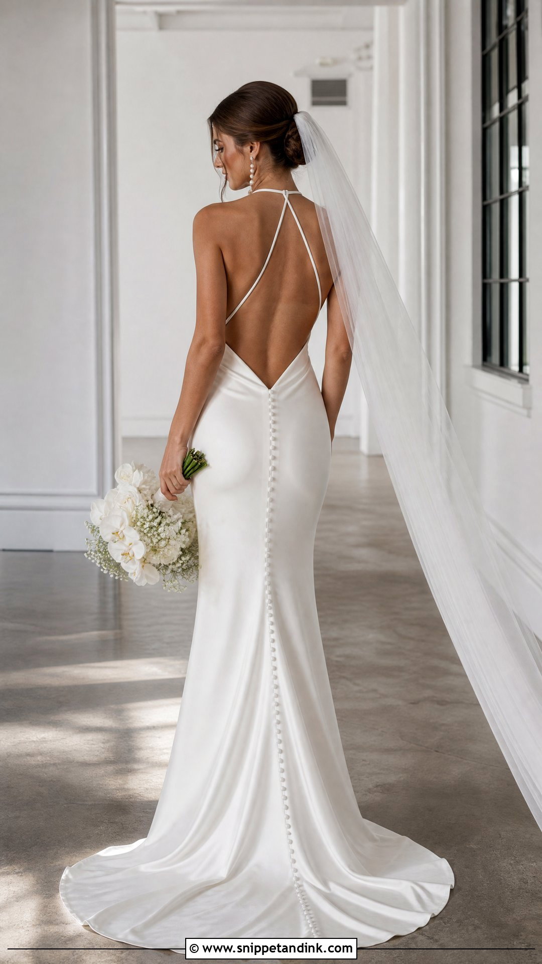 Backless Satin Sheath Wedding Dress - Snippet and Ink - 20 Satin Sheath Wedding Dress Ideas
