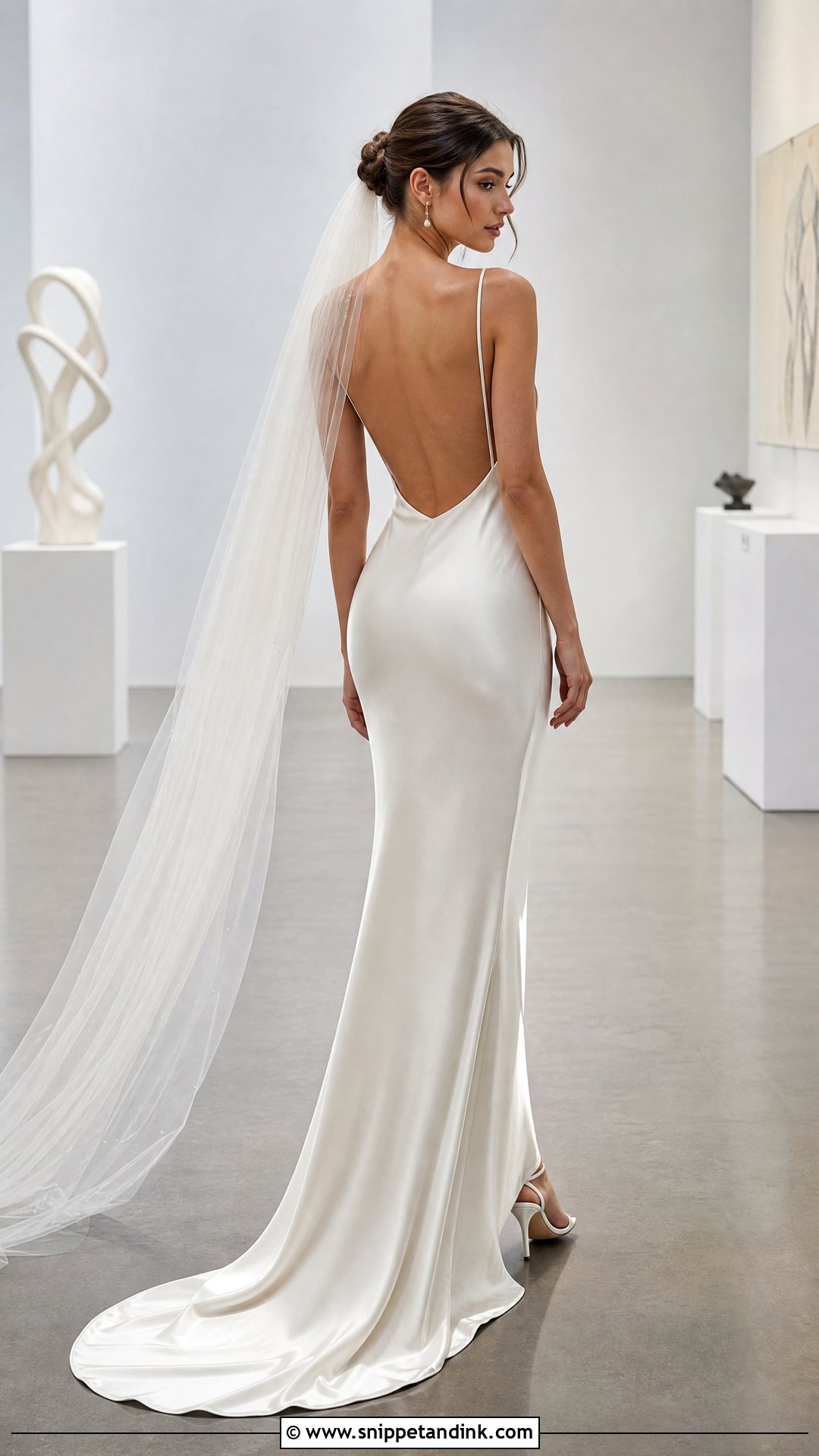 Backless Satin Wedding Dress - Snippet and Ink - 25 Revealing Wedding Dress Ideas
