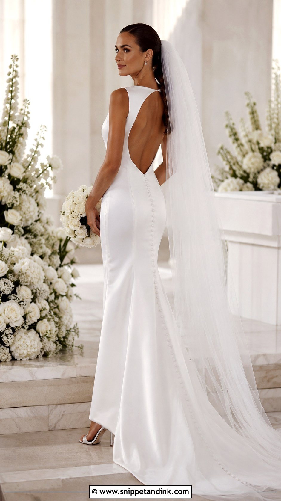 Backless Satin Wedding Gown - Snippet and Ink - 20 Classy Minimalist Wedding Gown Ideas