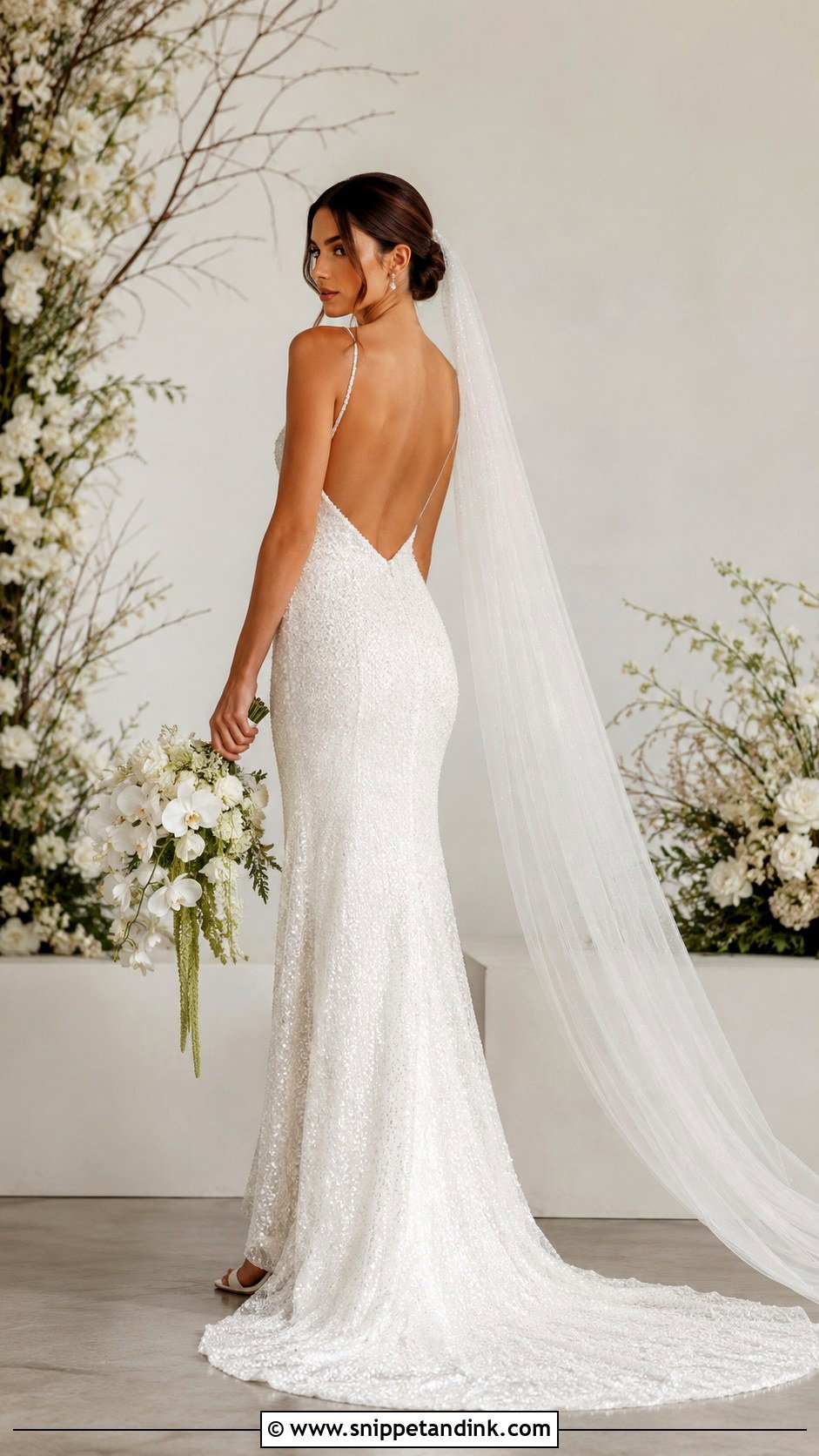Backless Sequin Wedding Dress - Snippet and Ink - 25 Sequin Wedding Dress Ideas