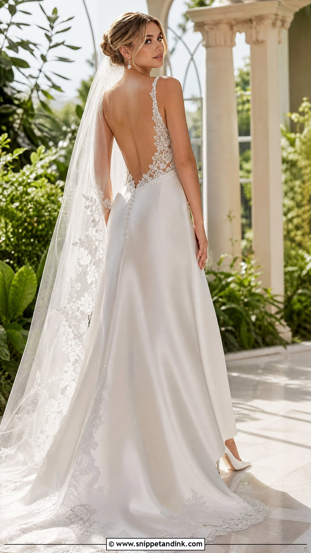 Backless Silk And Lace Wedding Dress - Snippet and Ink - 25 Silk and Lace Wedding Dress Ideas