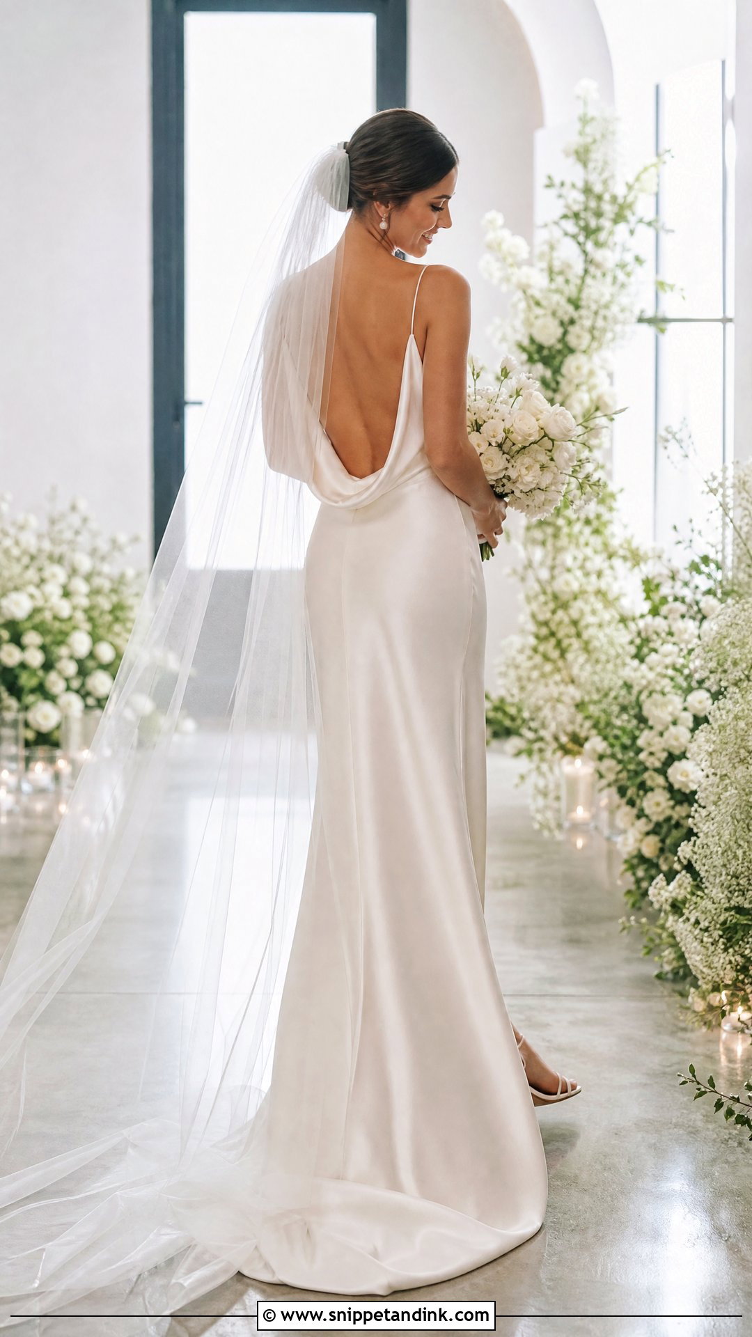 Backless Silk Satin Wedding Gown - Snippet and Ink - 20 Silk Satin Wedding Gown Ideas