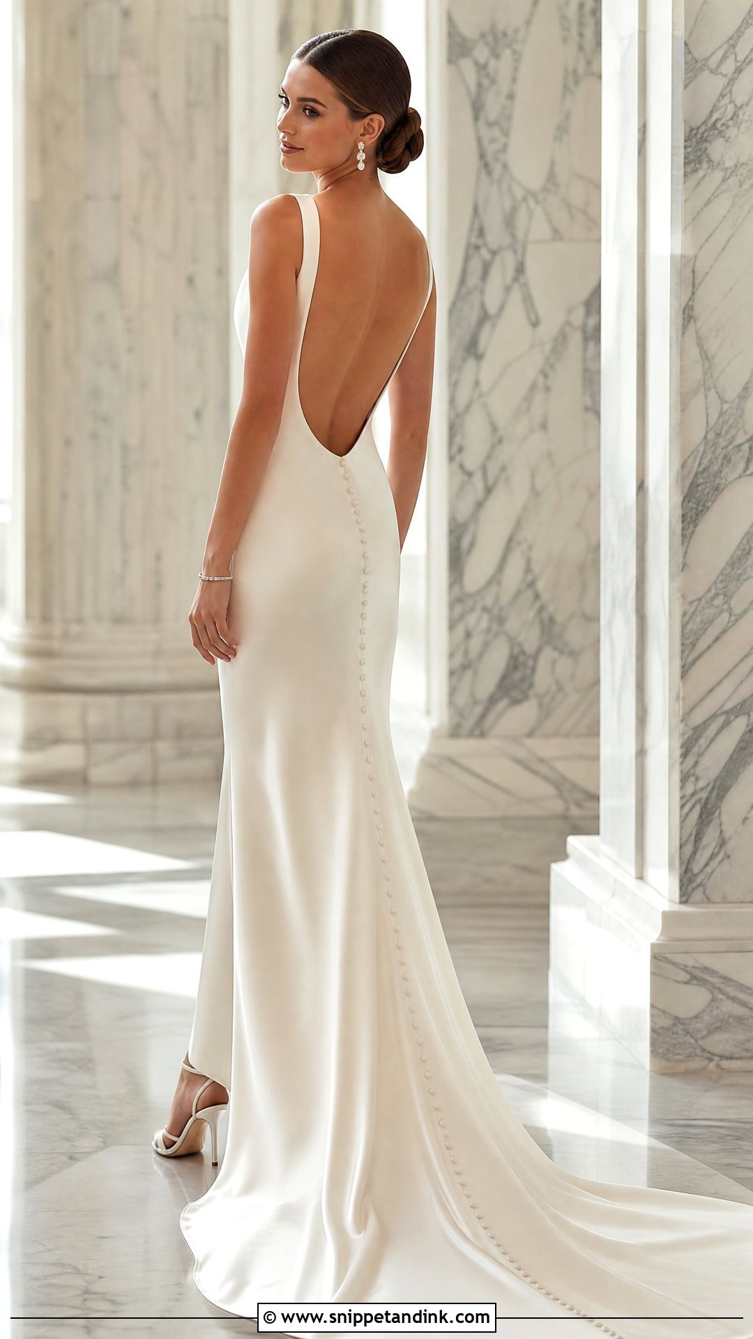 Backless Silk Wedding Dress - Snippet and Ink - 20 Hollywood Glam Wedding Dress Ideas