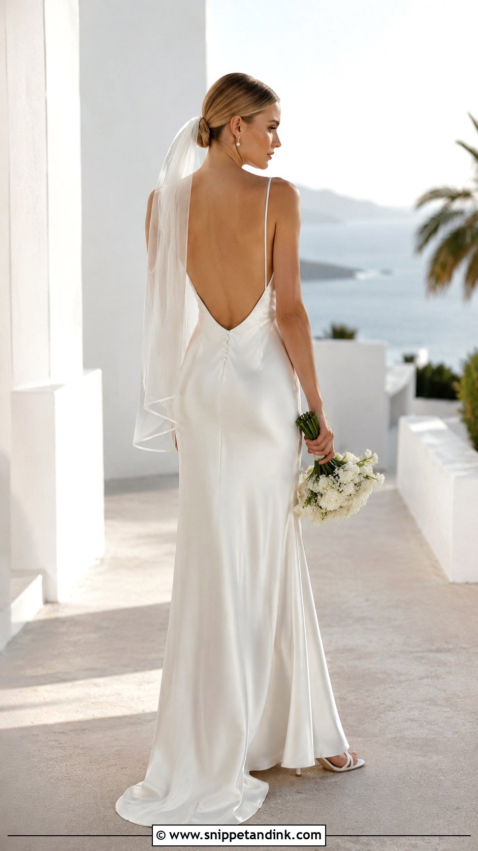 Backless Silk Wedding Gown - Snippet and Ink - 20 Minimalist Simple Wedding Gown Ideas