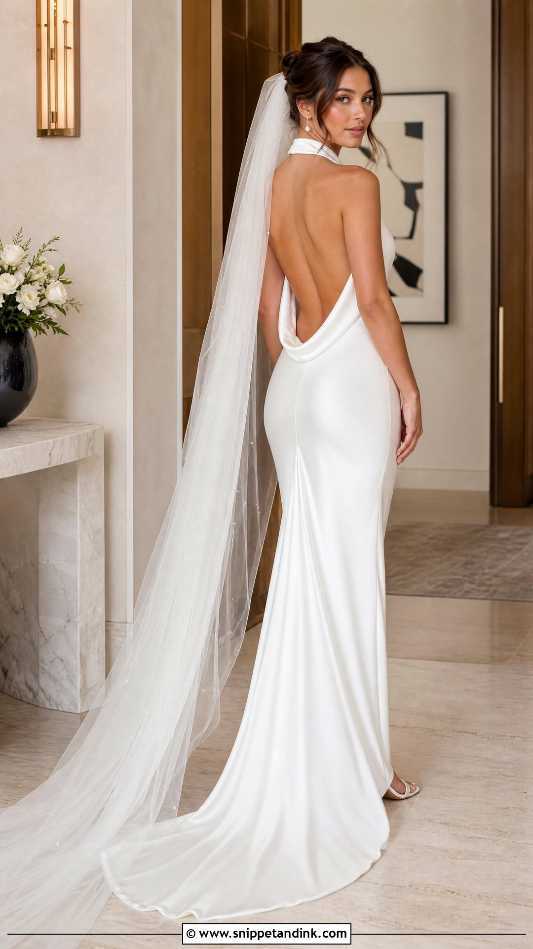 Backless Slinky Wedding Dress - Snippet and Ink - 20 Slinky Wedding Dress Ideas