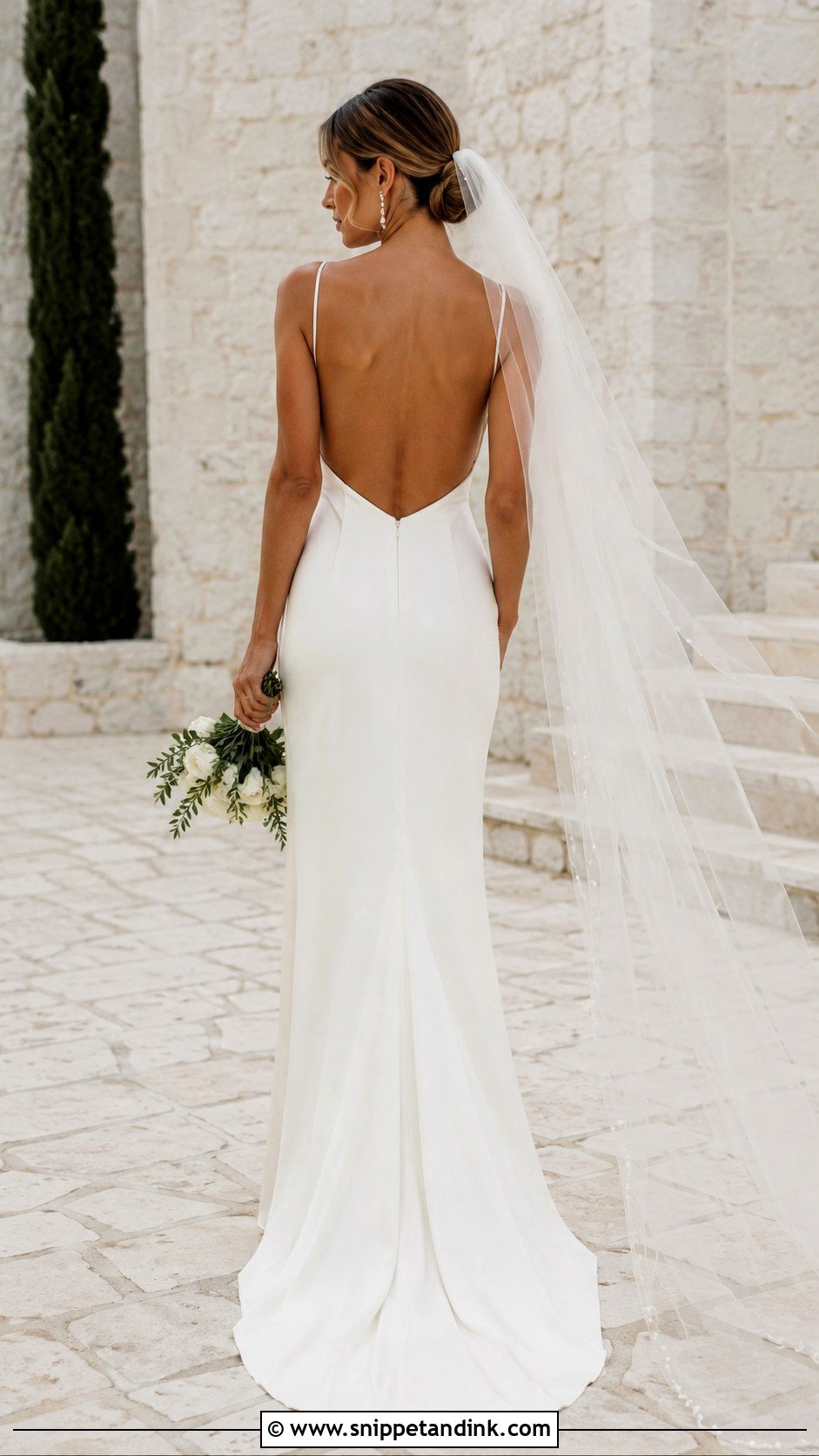 Backless Straight Wedding Dress - Snippet and Ink - 25 Straight Wedding Dress Ideas