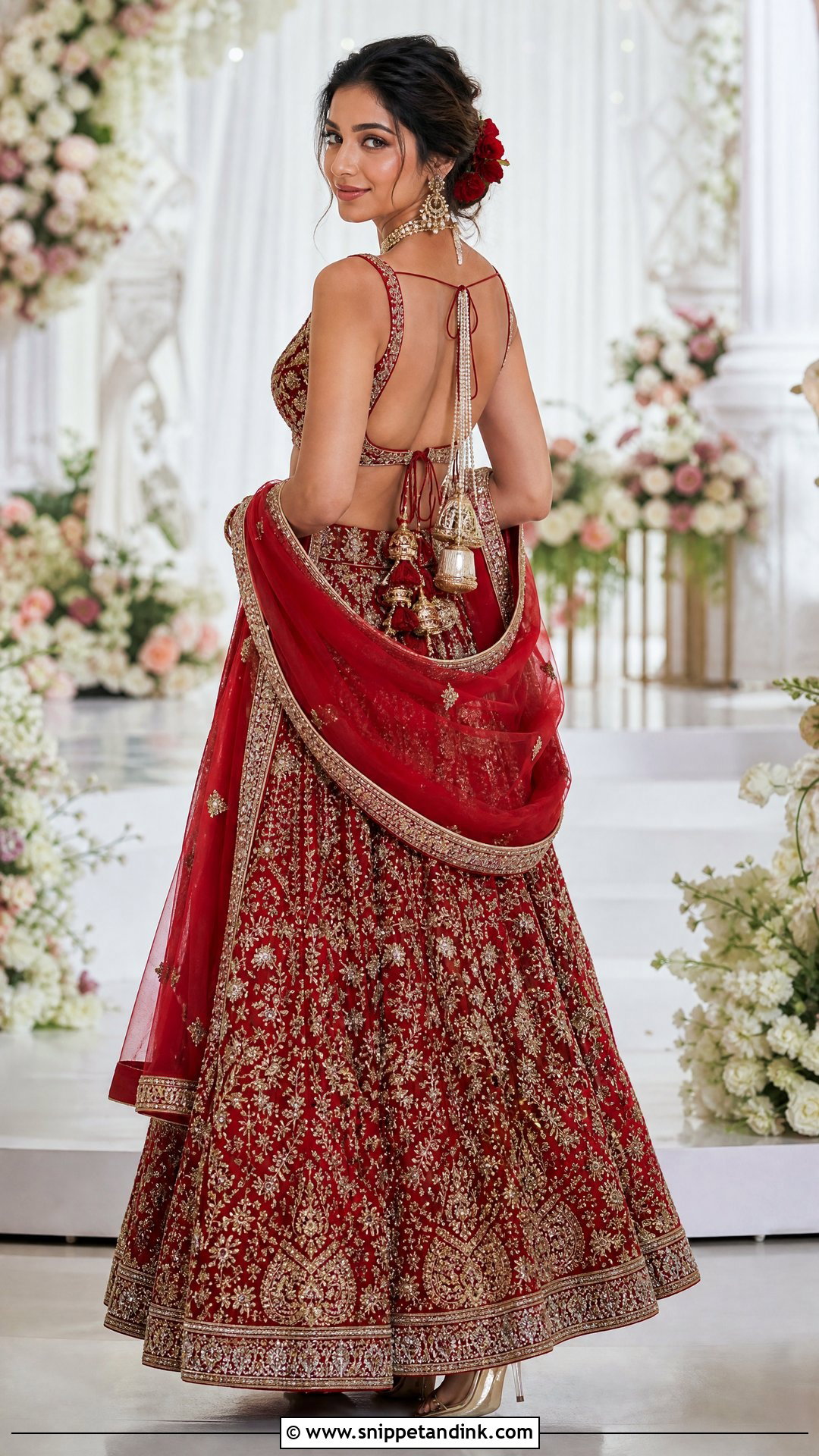 Backless Tie Up Bridal Lehenga Blouse - Snippet and Ink - 20 Bridal Lengha Blouse Designs