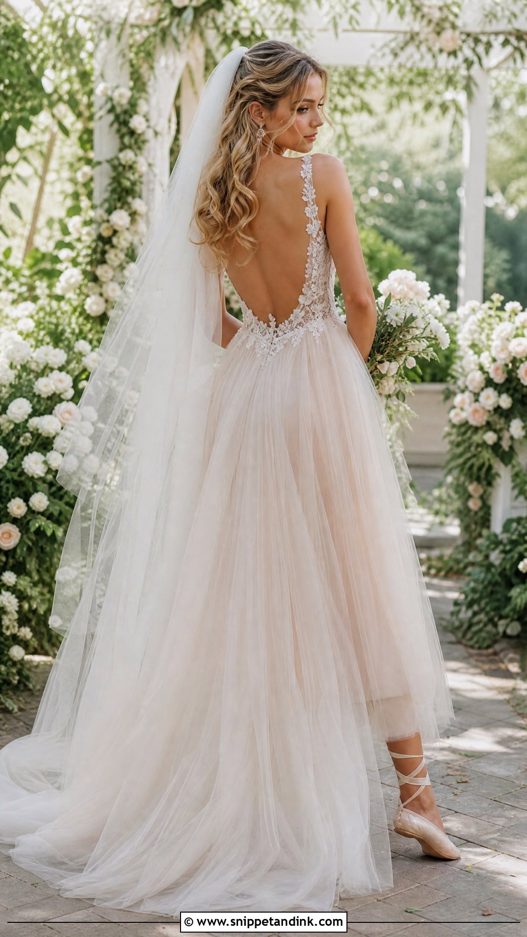 Backless Tulle Wedding Dress - Snippet and Ink - 35 Backless Wedding Dress Ideas
