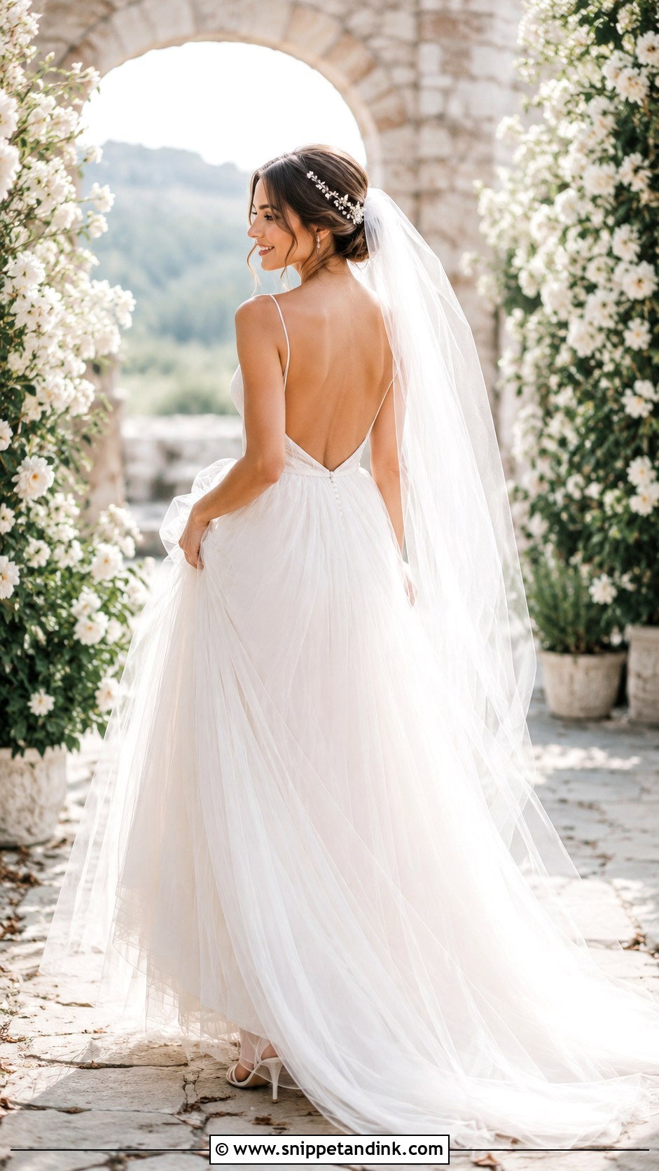 Backless Tulle Wedding Dress - Snippet and Ink - 25 Backless Wedding Dresses