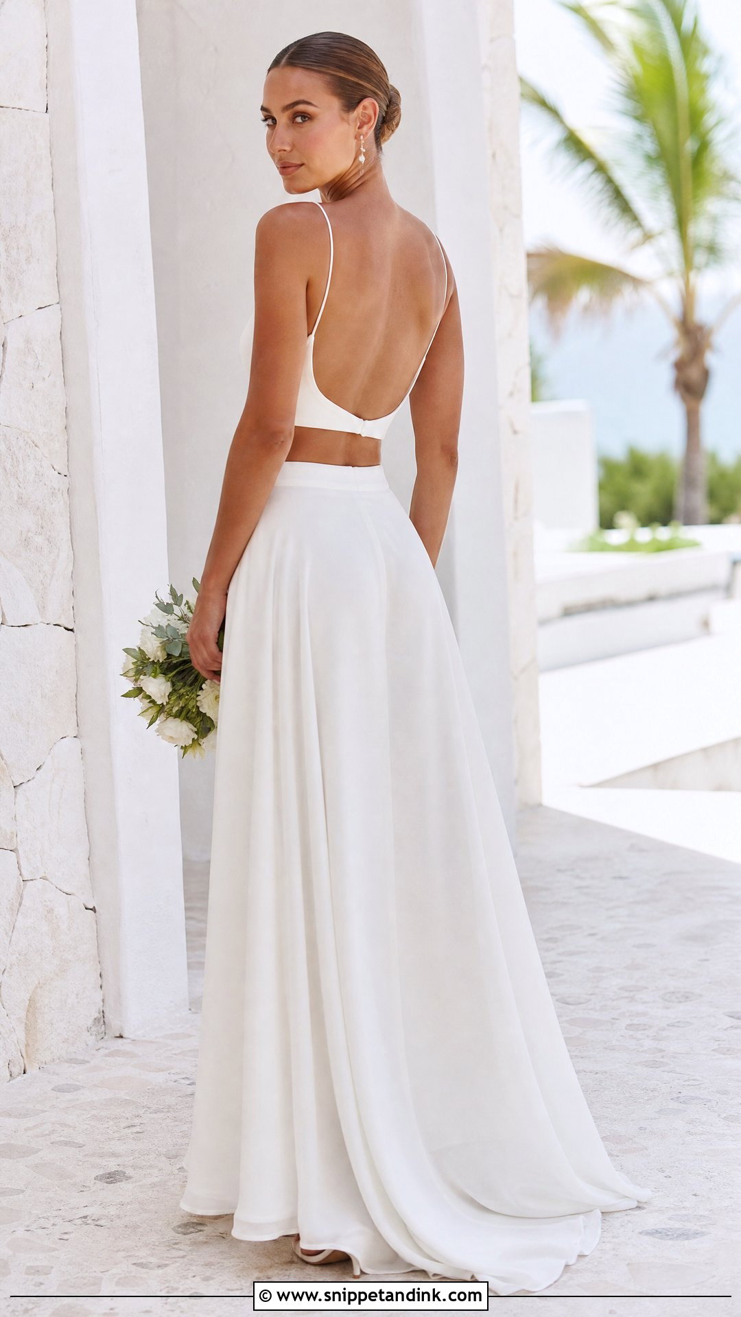 Backless Two Piece Wedding Dress - Snippet and Ink - 35 Backless Wedding Dress Ideas