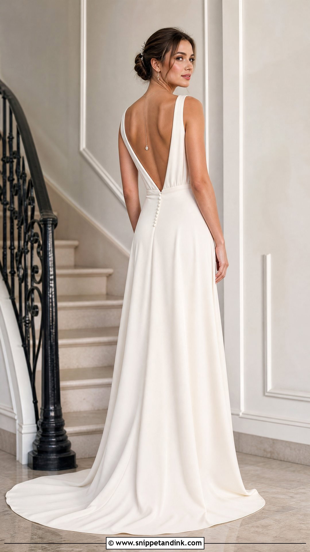 Backless V Neck Wedding Dress - Snippet and Ink - 35 Backless Wedding Dress Ideas