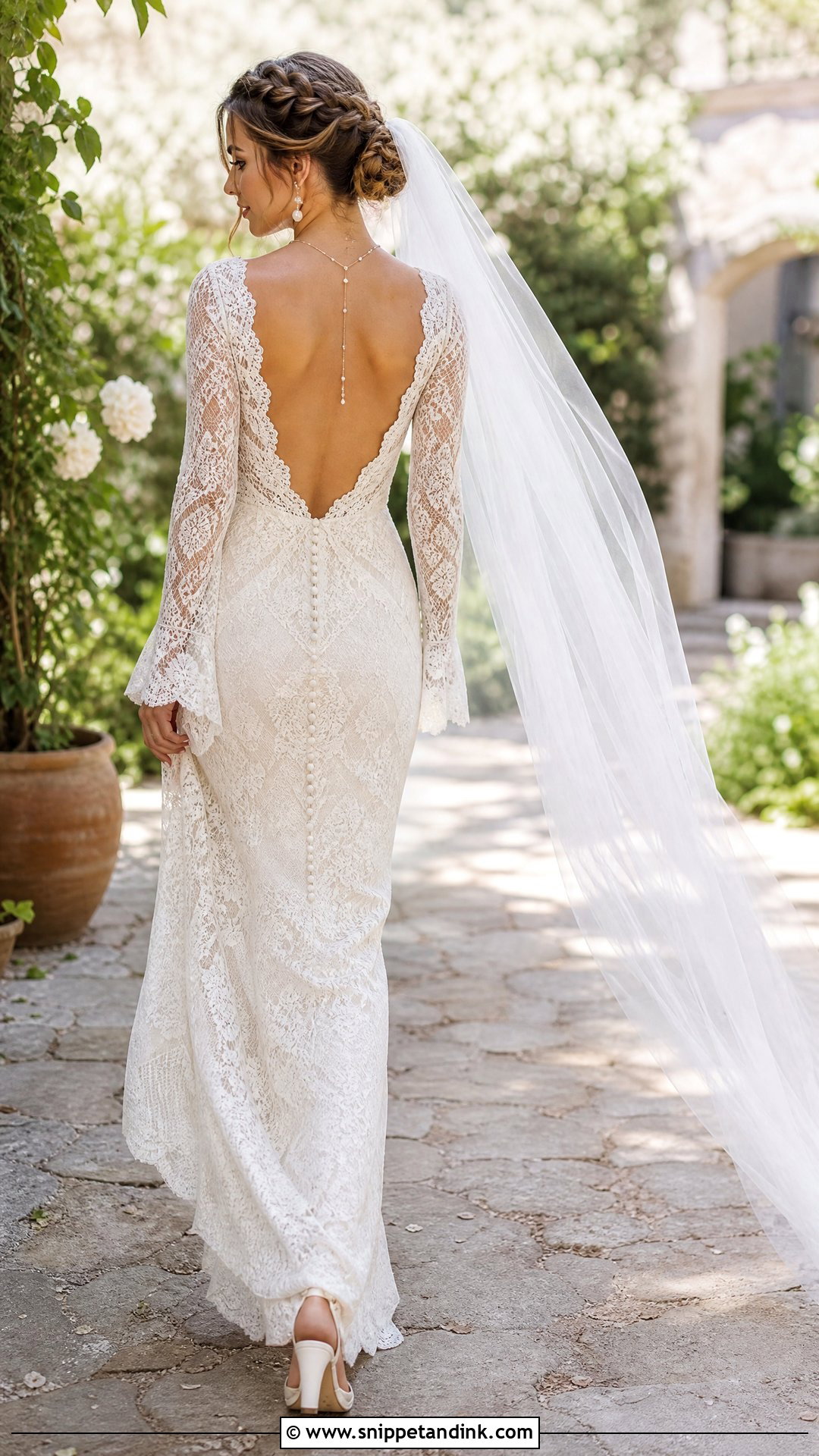 Backless Vintage Bohemian Lace Wedding Dress - Snippet and Ink - 20 Vintage Bohemian Lace Wedding Dress Ideas
