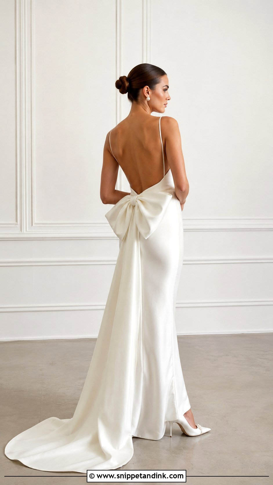 Backless Wedding Dress With Bow - Snippet and Ink - 25 Backless Wedding Dresses