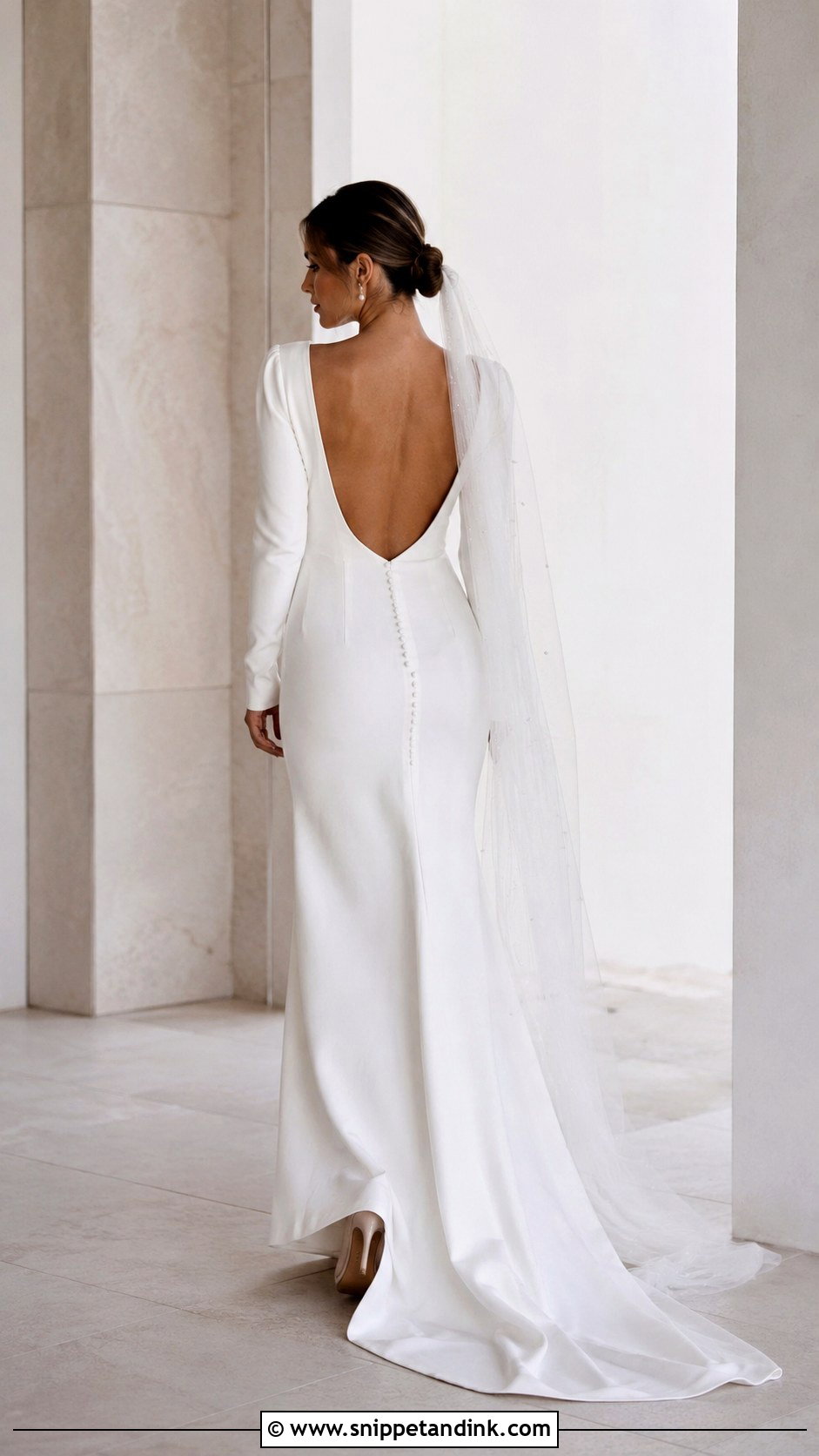 Backless Wedding Dress With Long Sleeves - Snippet and Ink - 25 Wedding Dress with Long Sleeves