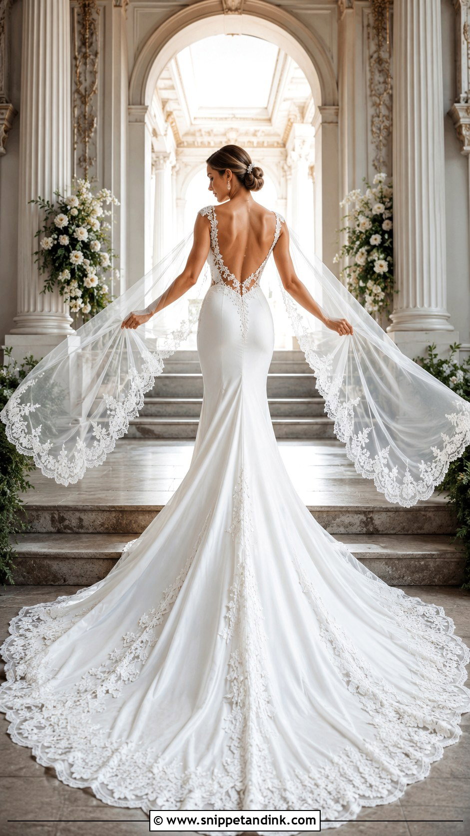 Backless Wedding Dress With Train - Snippet and Ink - 25 Backless Wedding Dresses