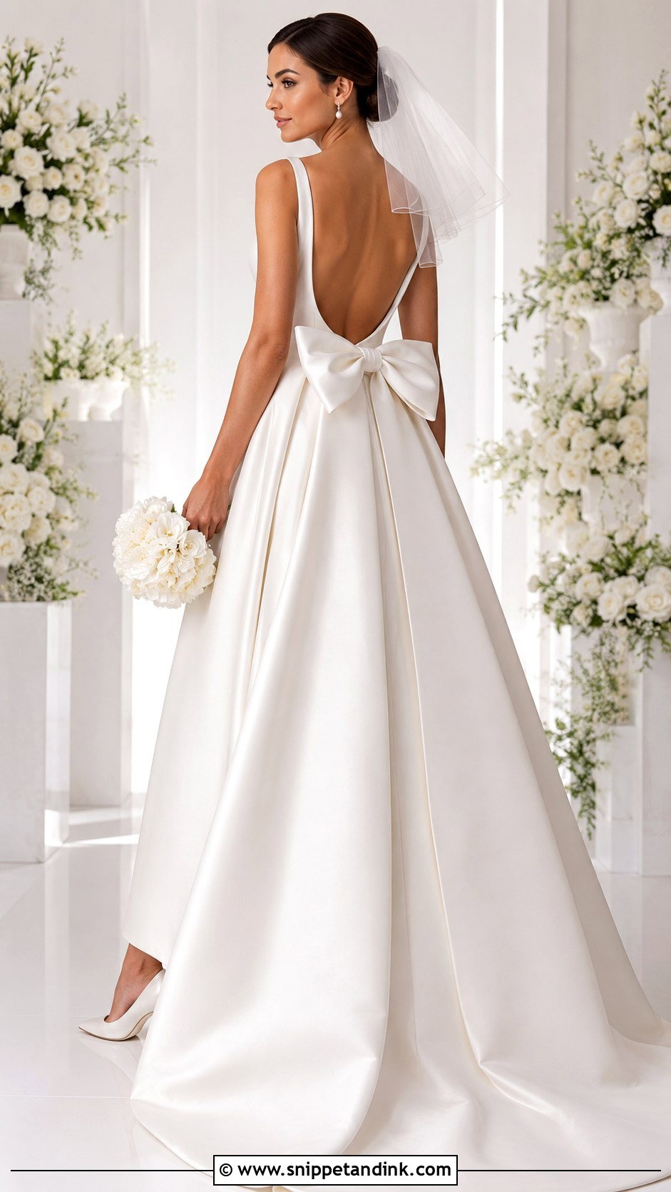 Backless Wedding Gown With Bow - Snippet and Ink - 20 Backless Wedding Gown Ideas