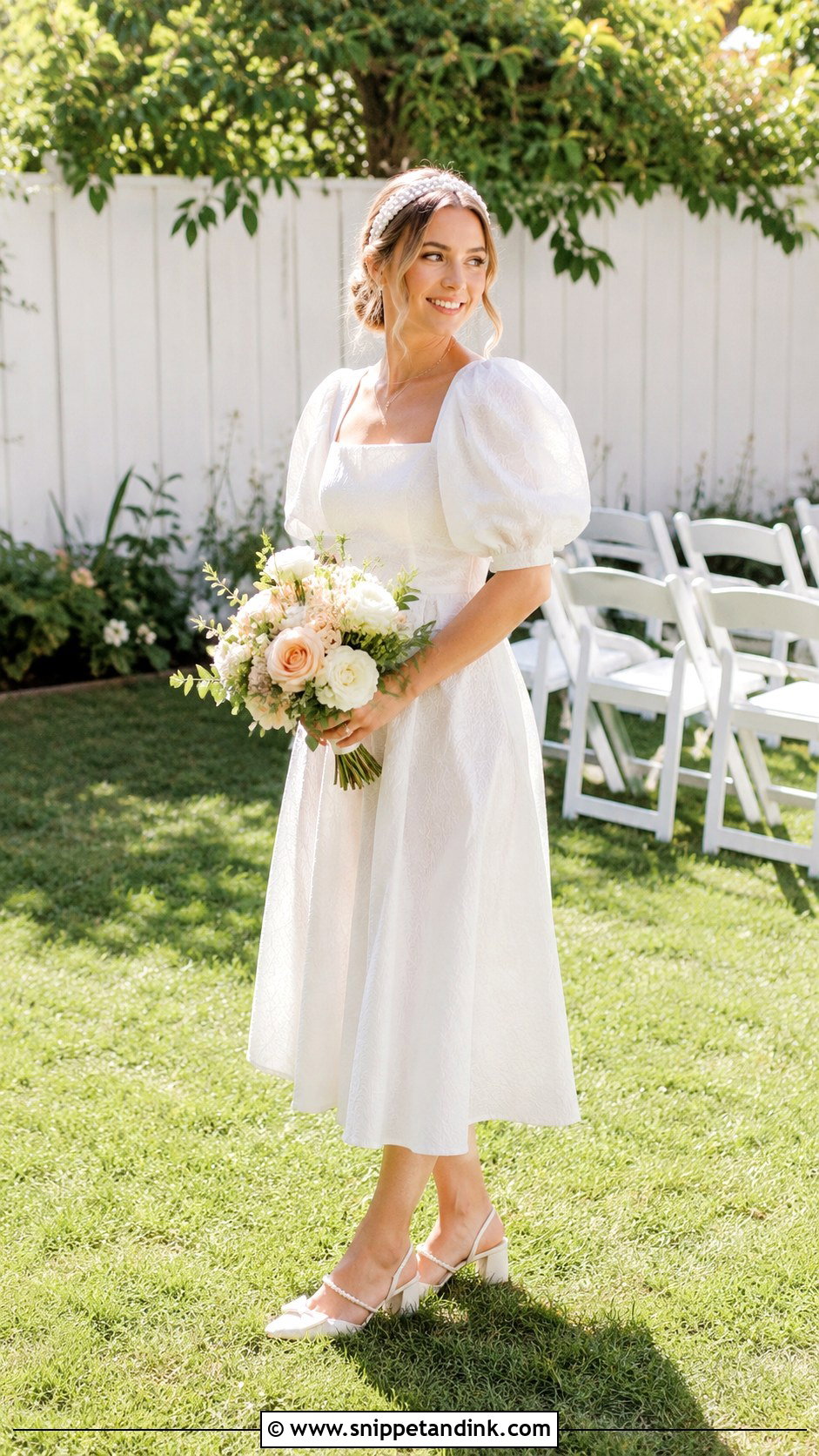 Backyard Wedding Puff Sleeve Dress - Snippet and Ink - 25 Backyard Casual Wedding Dress Ideas