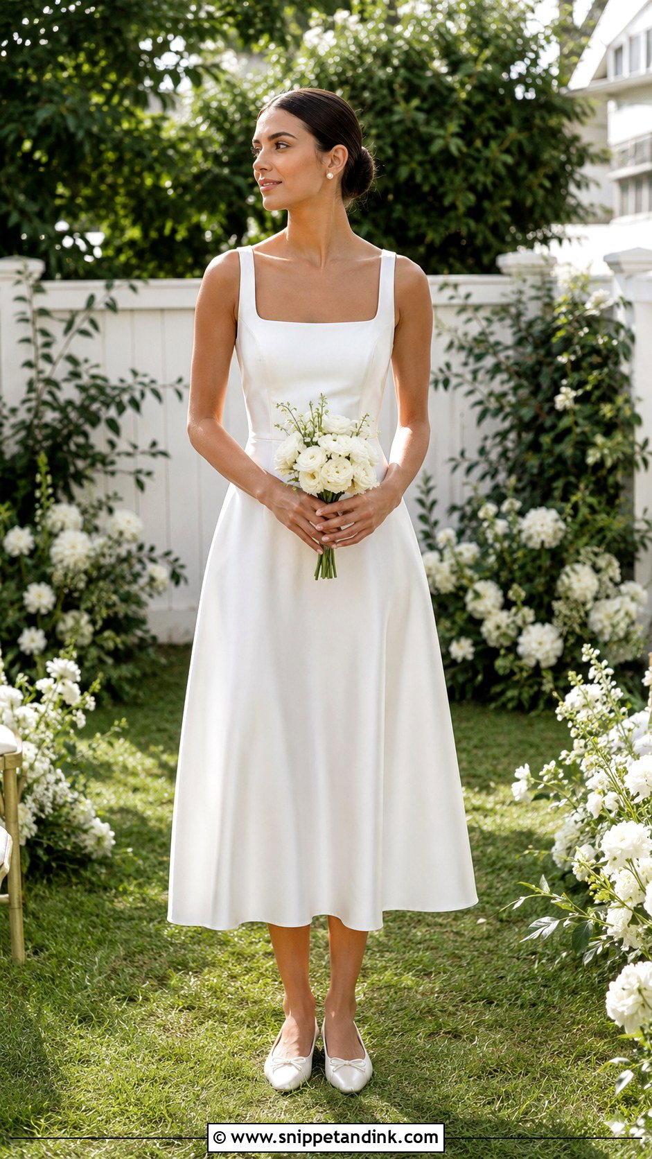 Backyard Wedding Square Neck Dress - Snippet and Ink - 25 Backyard Casual Wedding Dress Ideas