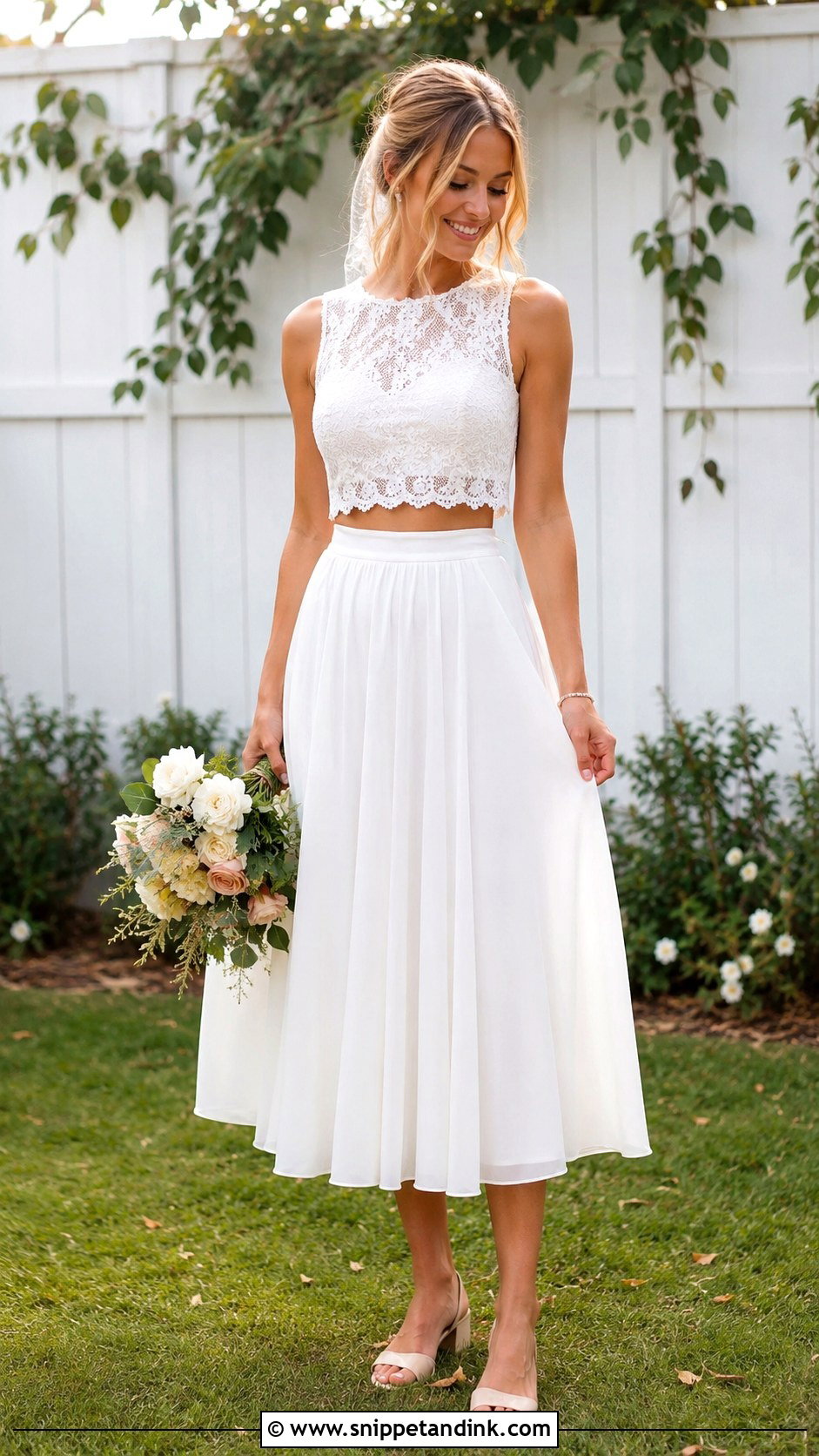 Backyard Wedding Two Piece Set - Snippet and Ink - 25 Backyard Casual Wedding Dress Ideas