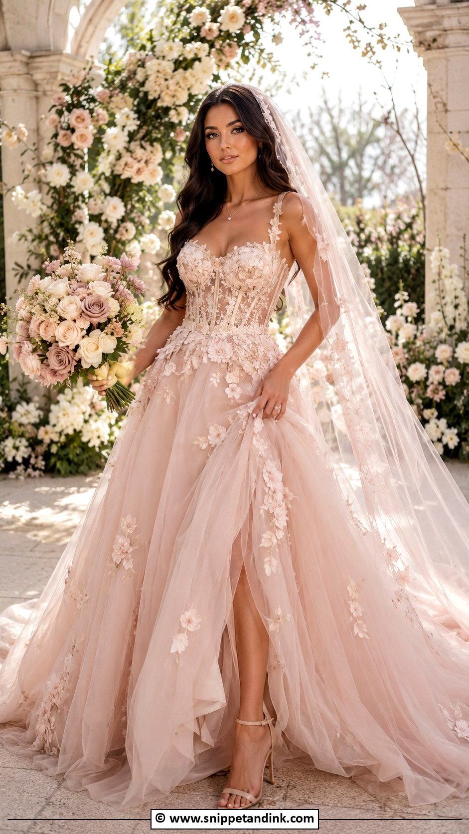 Baddie Blush Wedding Dress - Snippet and Ink - 30 Baddie Wedding Dress Ideas