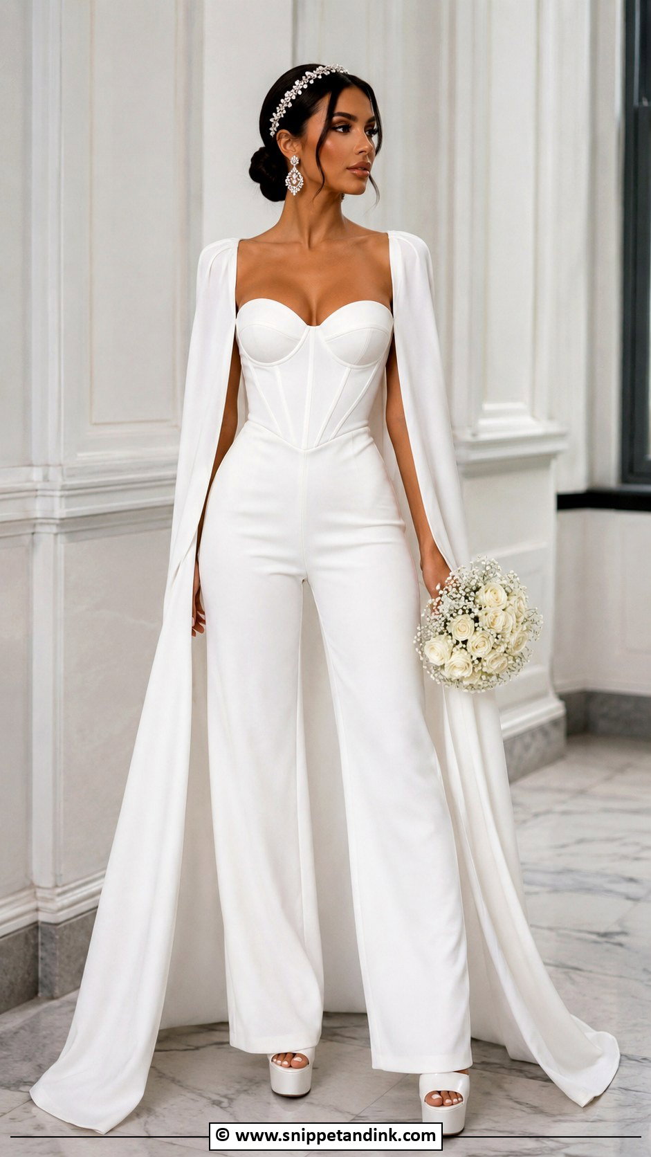 Baddie Bridal Jumpsuit - Snippet and Ink - 30 Baddie Wedding Dress Ideas