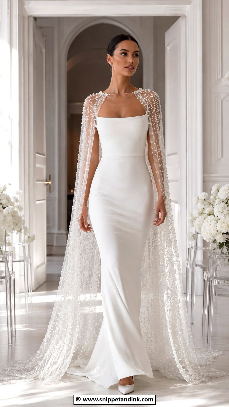 Baddie Cape Wedding Dress - Snippet and Ink - 30 Baddie Wedding Dress Ideas