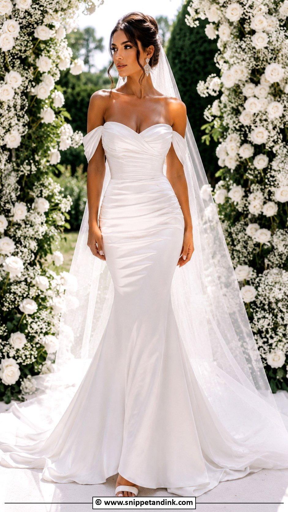 Baddie Off Shoulder Wedding Dress - Snippet and Ink - 30 Baddie Wedding Dress Ideas