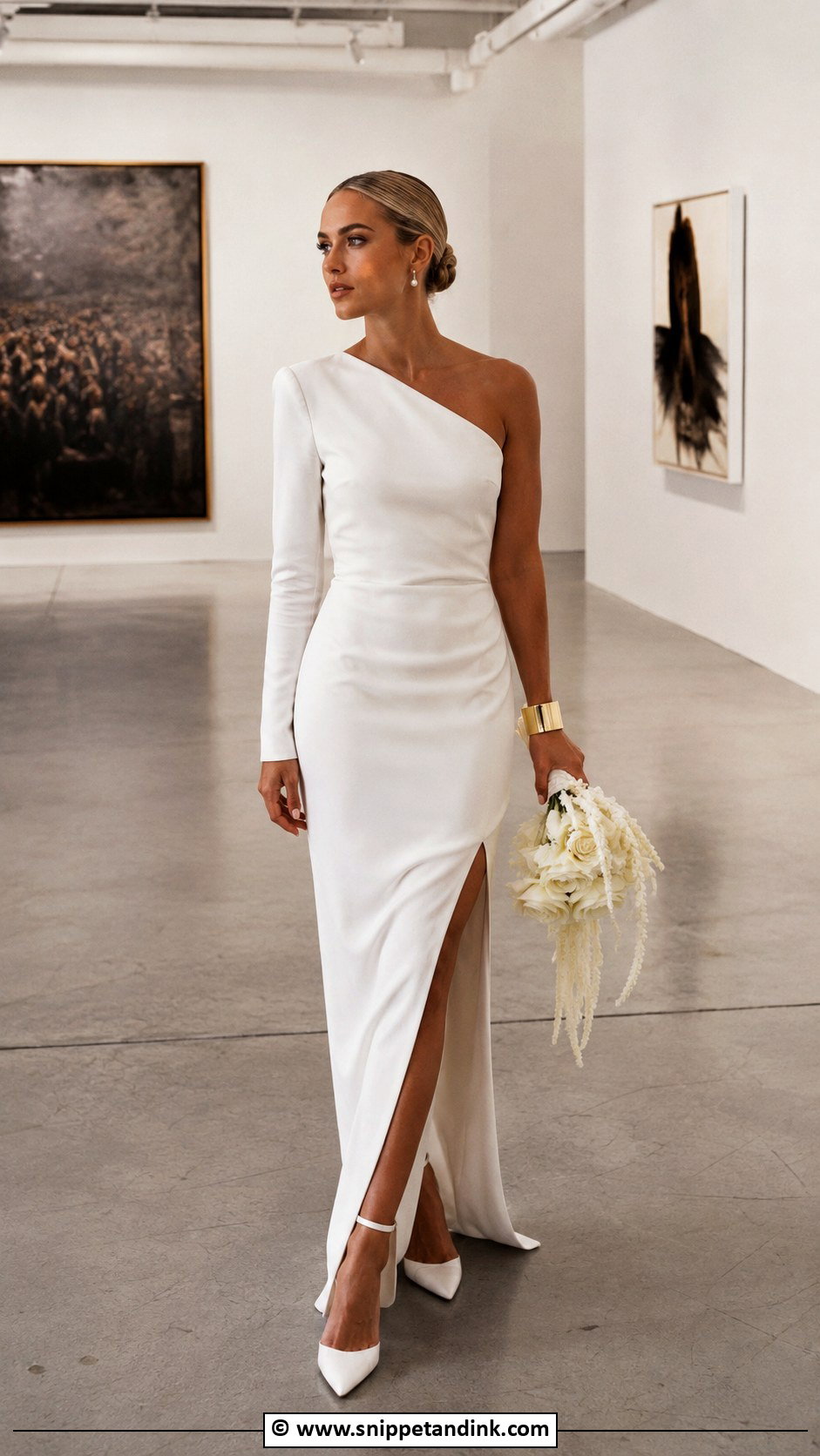 Baddie One Shoulder Wedding Dress - Snippet and Ink - 30 Baddie Wedding Dress Ideas