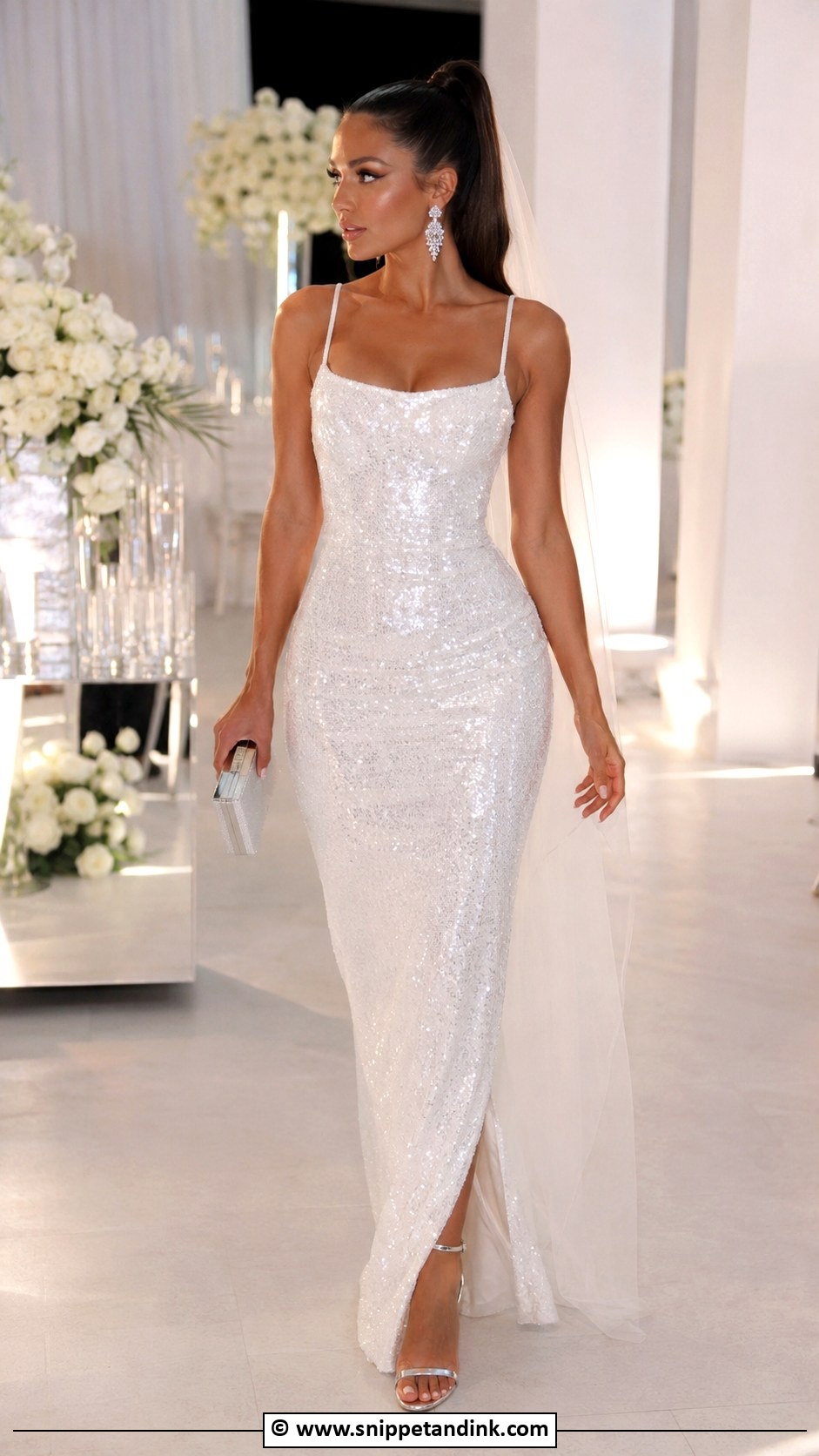 Baddie Sequin Wedding Dress - Snippet and Ink - 30 Baddie Wedding Dress Ideas