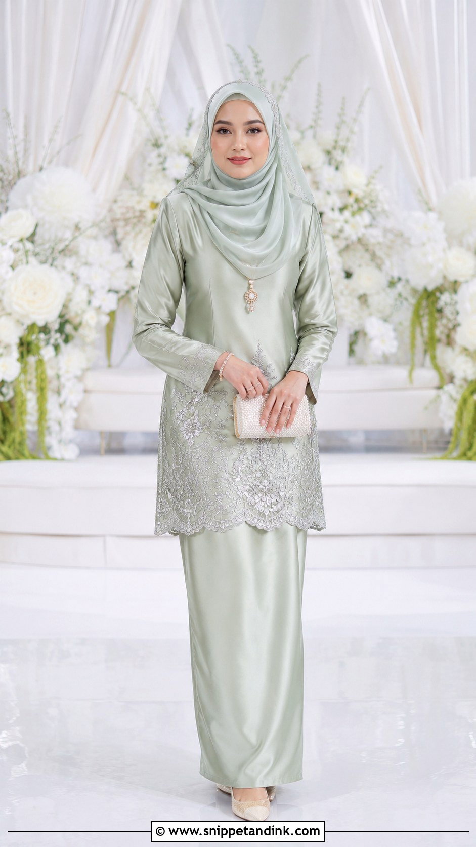 Baju Kurung Pahang Wedding Dress - Snippet and Ink - 30 Malay Wedding Dress Ideas