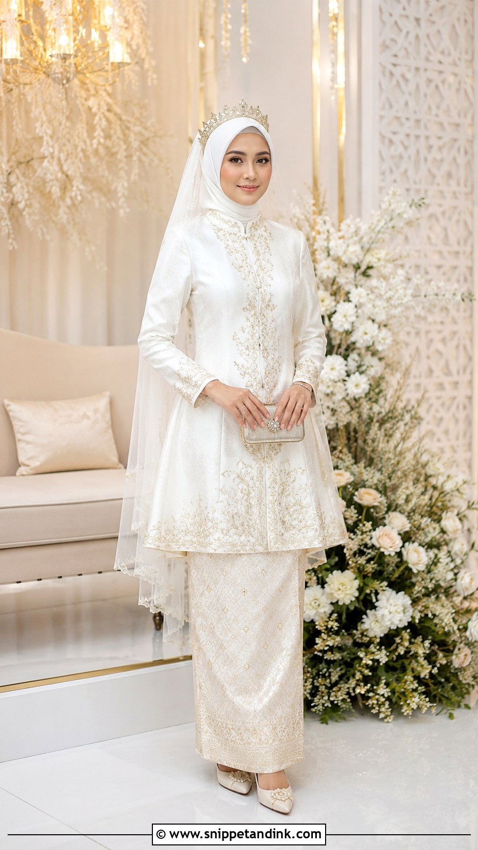 Baju Kurung Riau Wedding Dress - Snippet and Ink - 20 Malaysian Muslim Wedding Dress Ideas