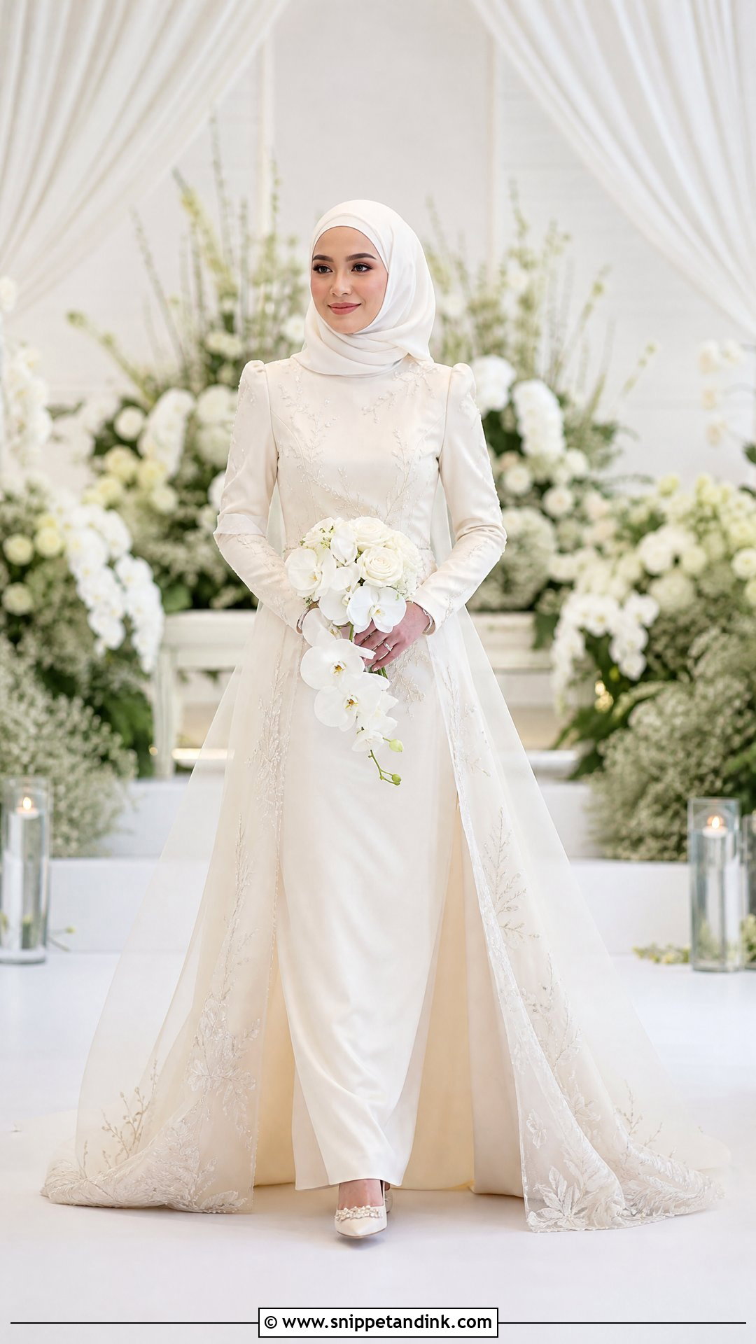 Baju Kurung With Detachable Train - Snippet and Ink - 25 Melayu Wedding Dress Ideas