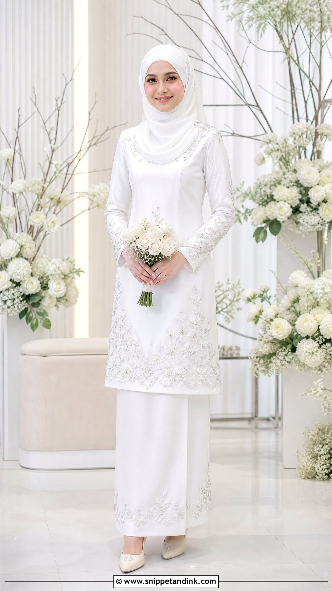 Baju Nikah Putih - Snippet and Ink - 25 Melayu Wedding Dress Ideas