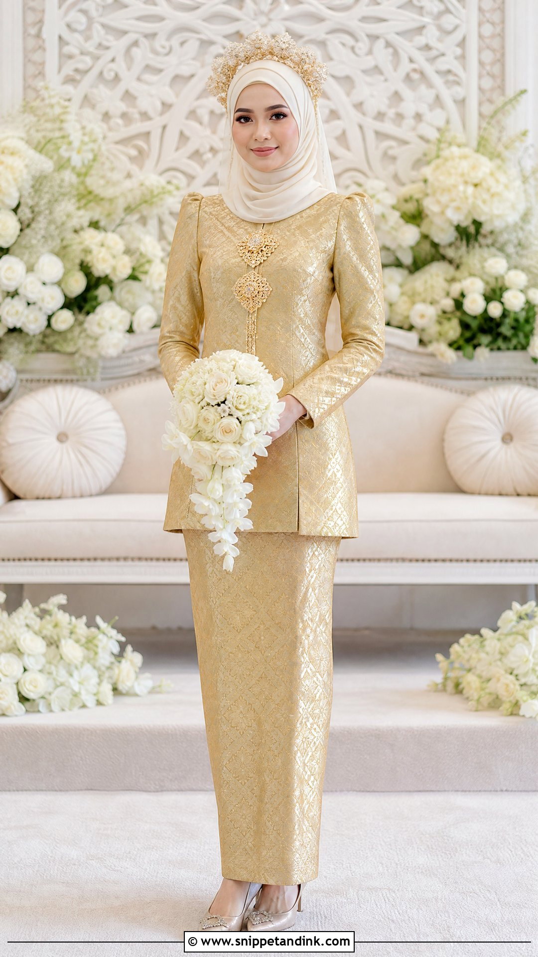 Baju Sanding Gold Songket - Snippet and Ink - 25 Melayu Wedding Dress Ideas