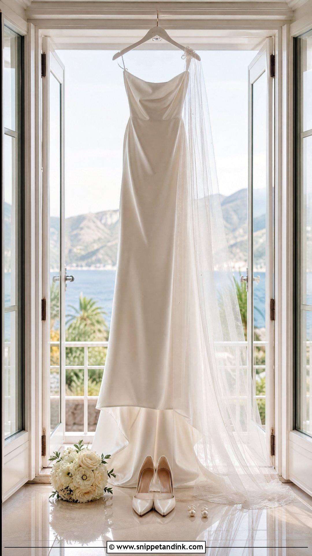 Balcony Door Wedding Dress Hanging Picture - Snippet and Ink - 20 Wedding Dress Hanging Pictures Ideas